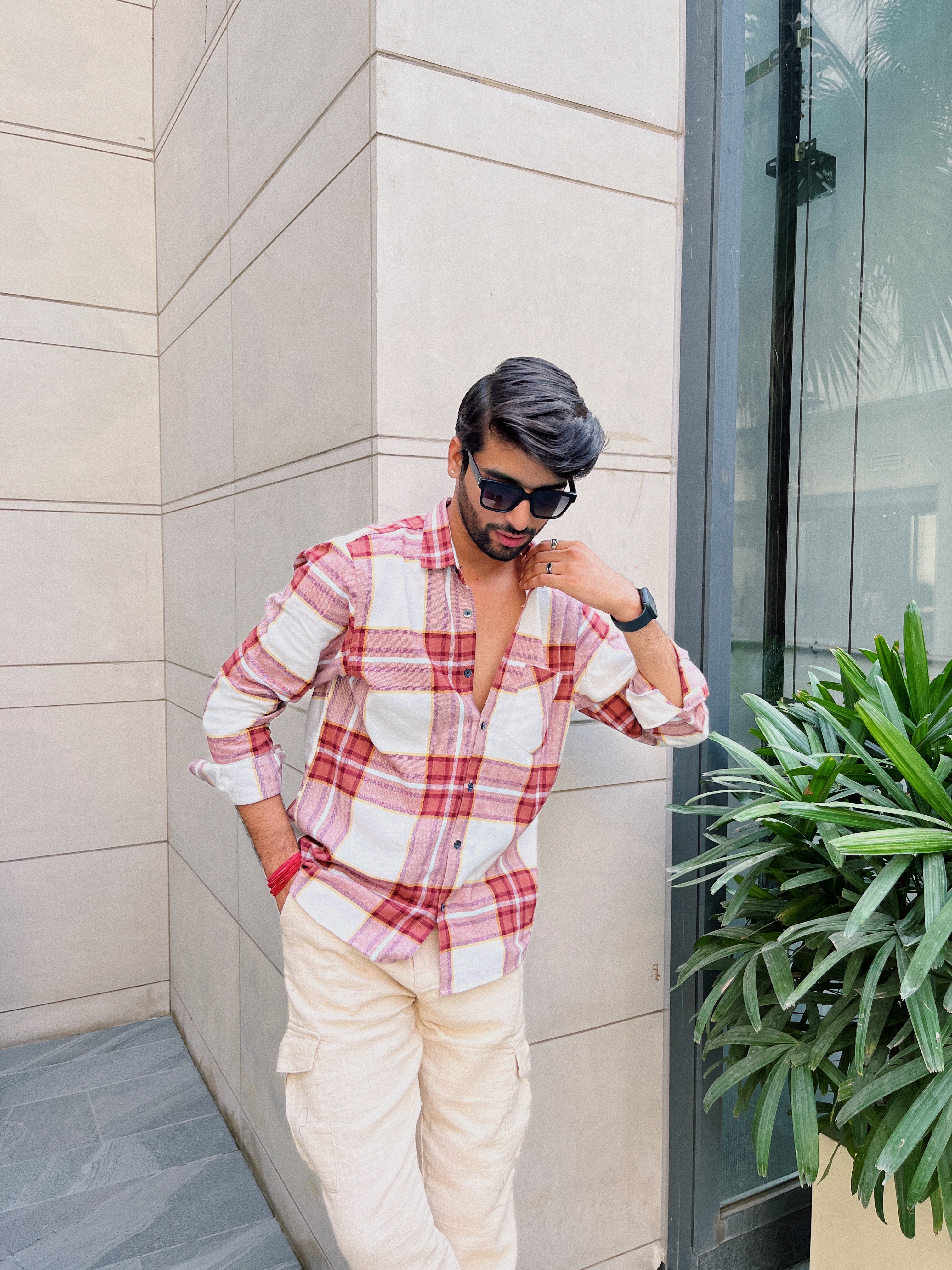 Burnt Orange Flannel Overshirt