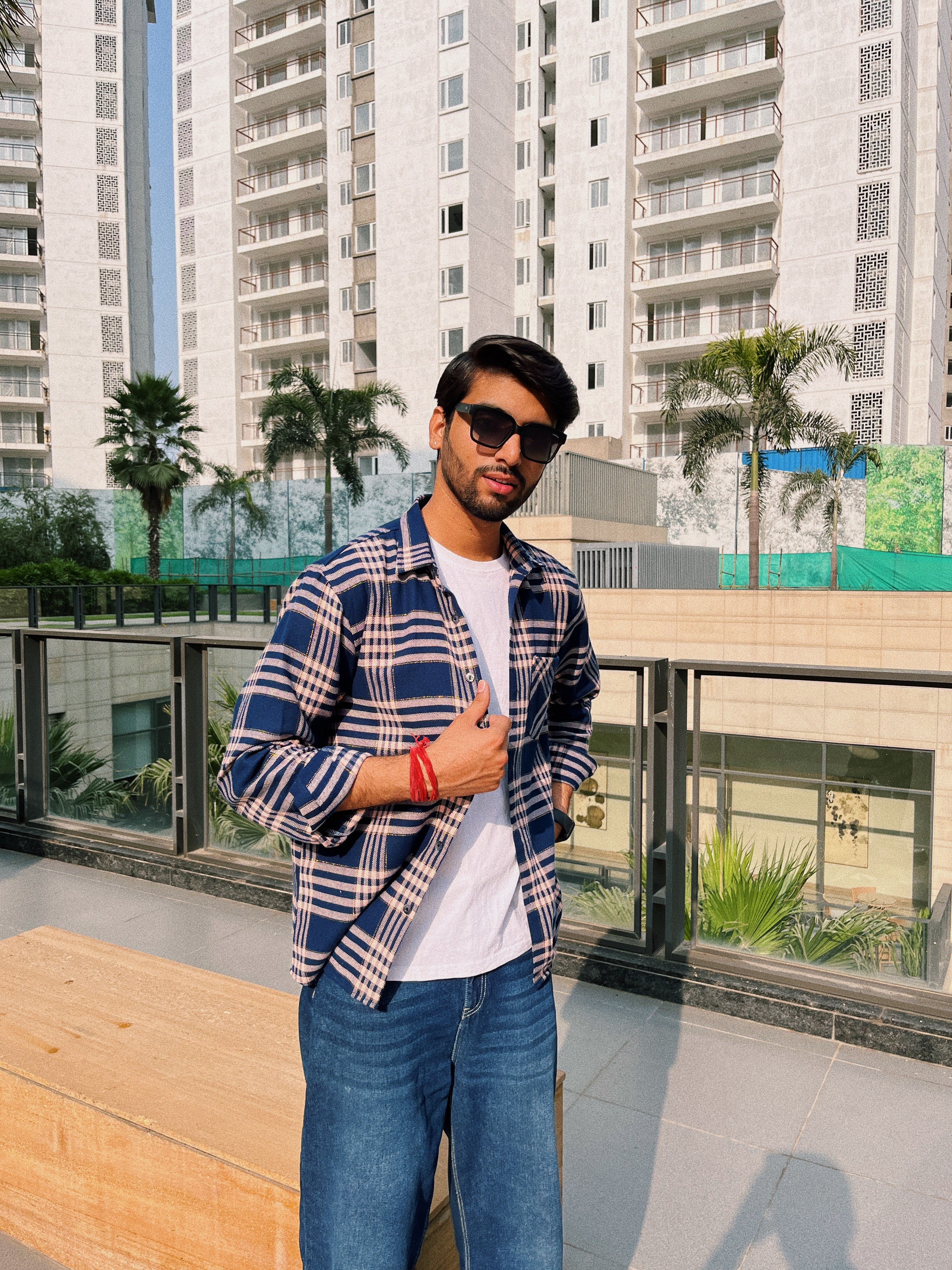 Dark Blue Flannel Overshirt