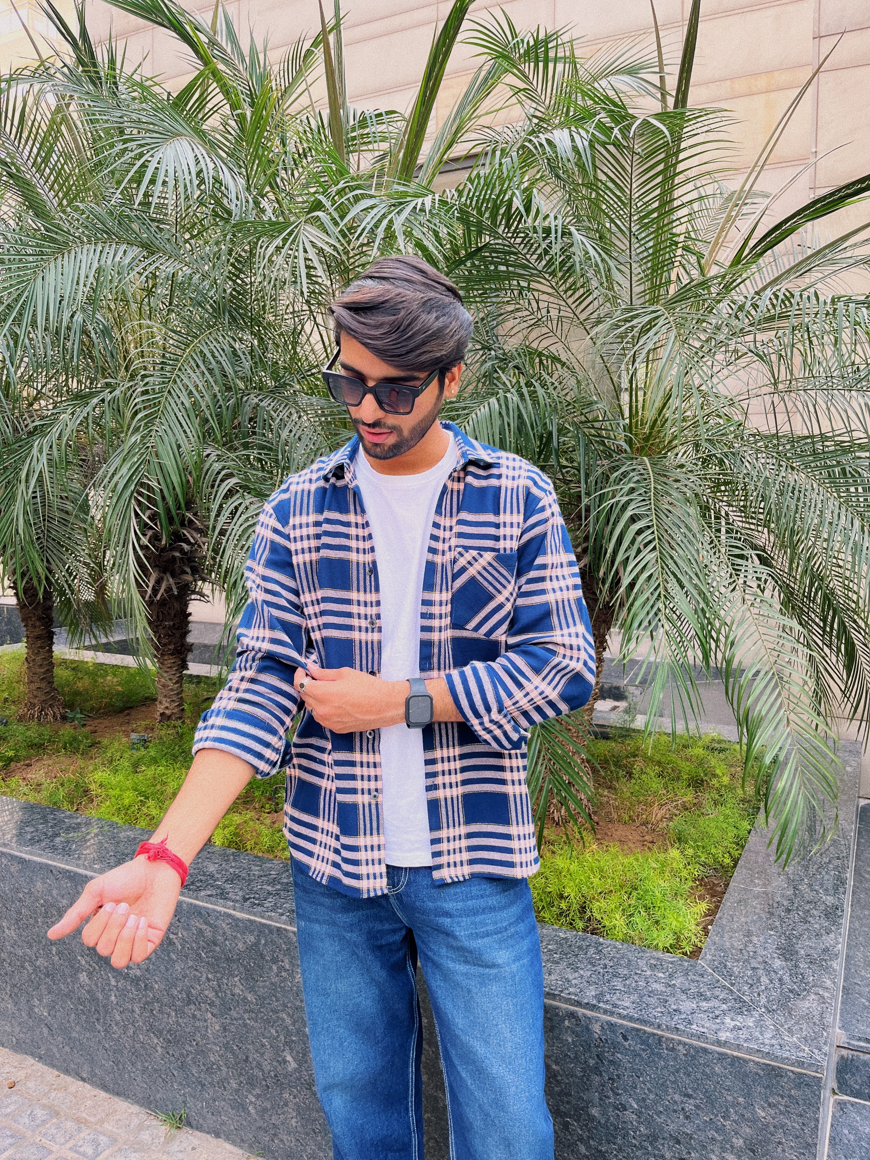 Dark Blue Flannel Overshirt