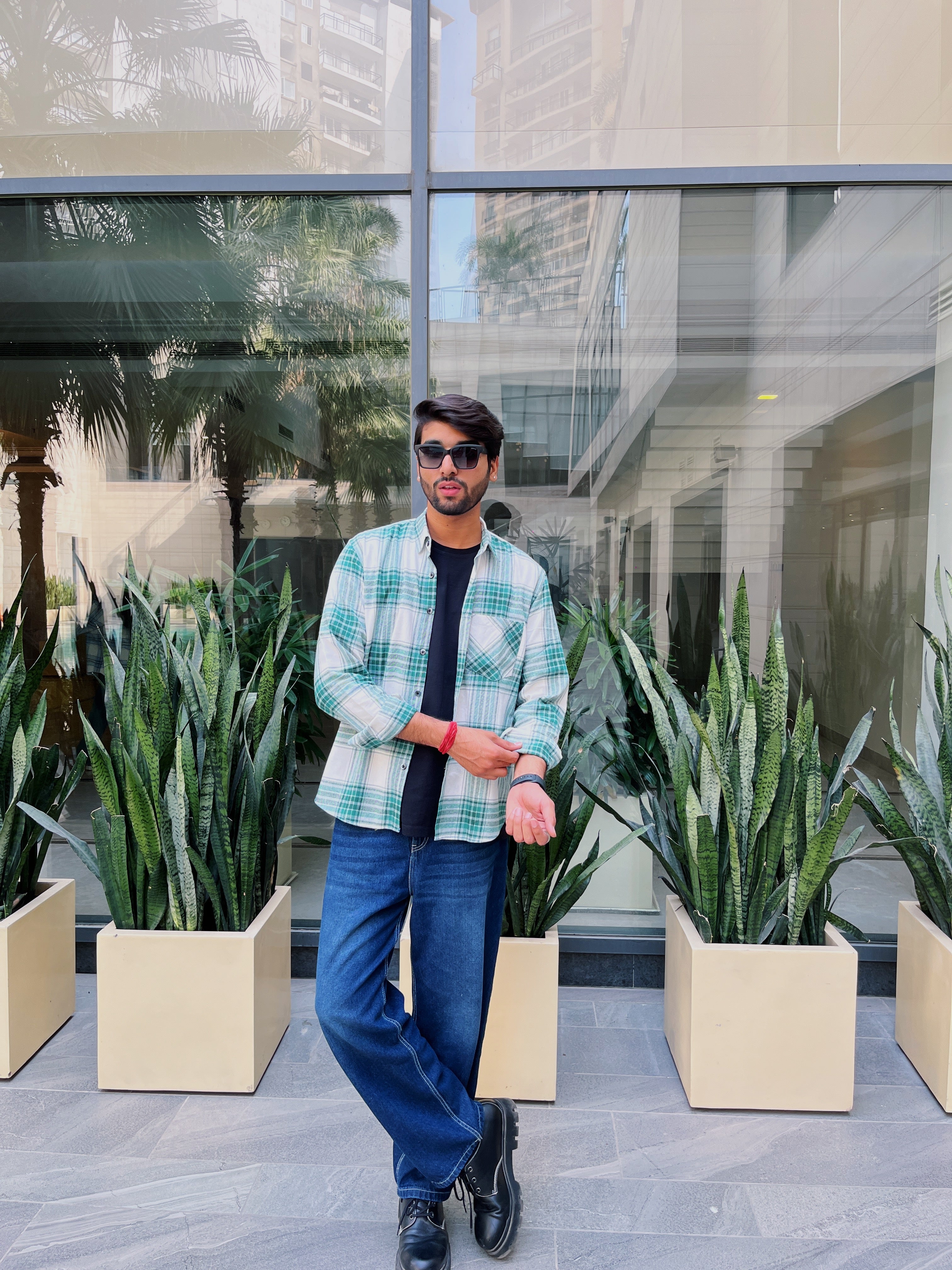 Green Flannel Overshirt