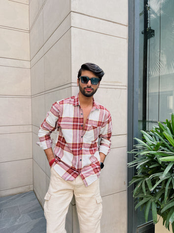 Burnt Orange Flannel Overshirt