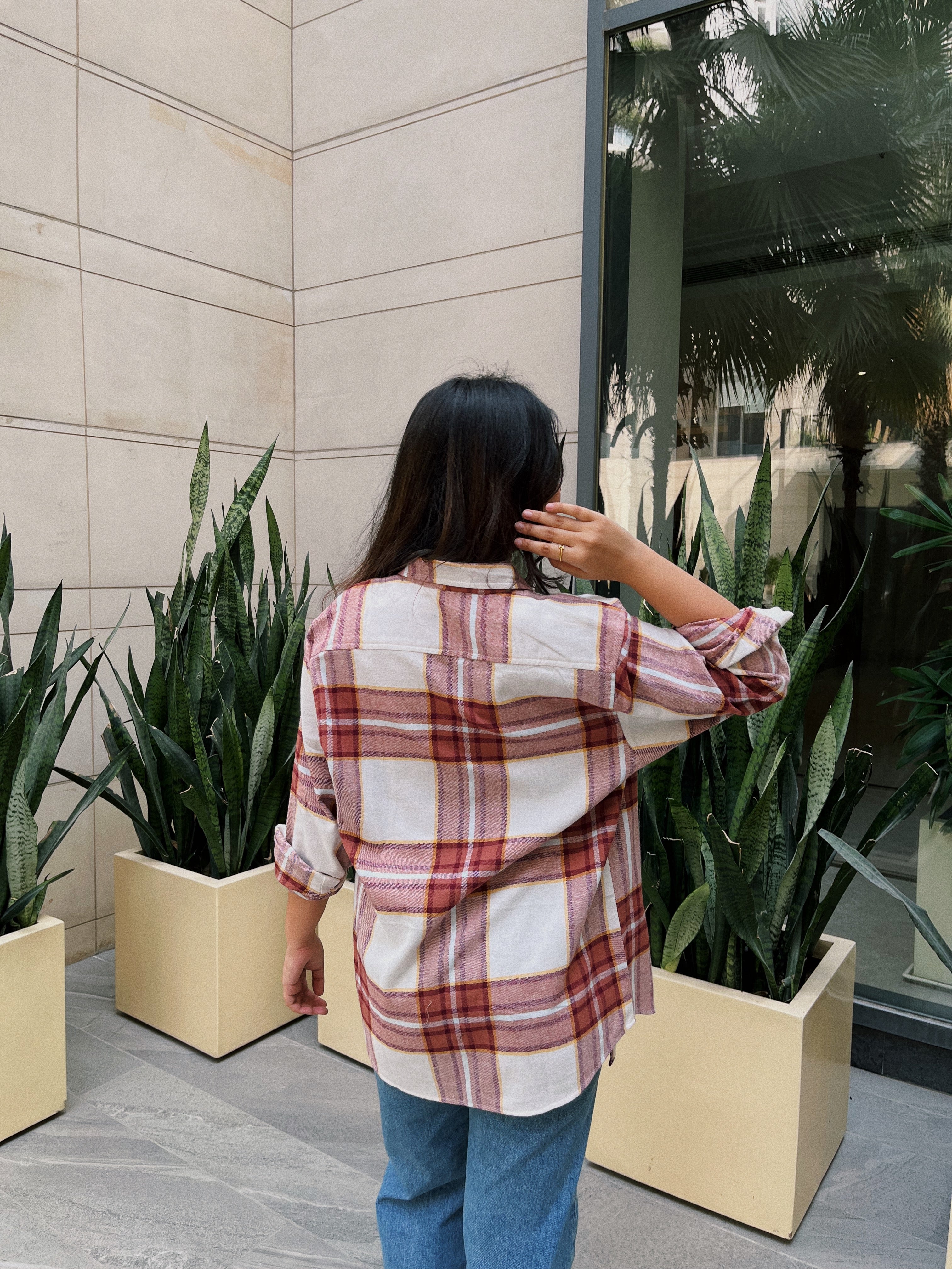 Burnt Orange Flannel Overshirt