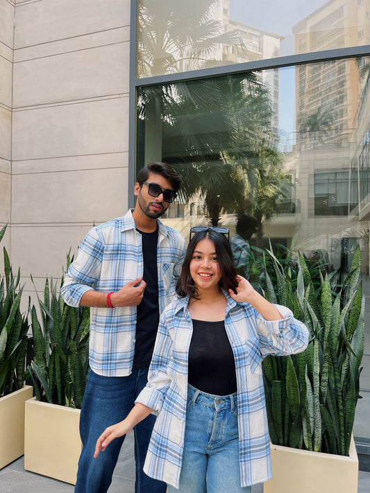 Light Blue Flannel Overshirt