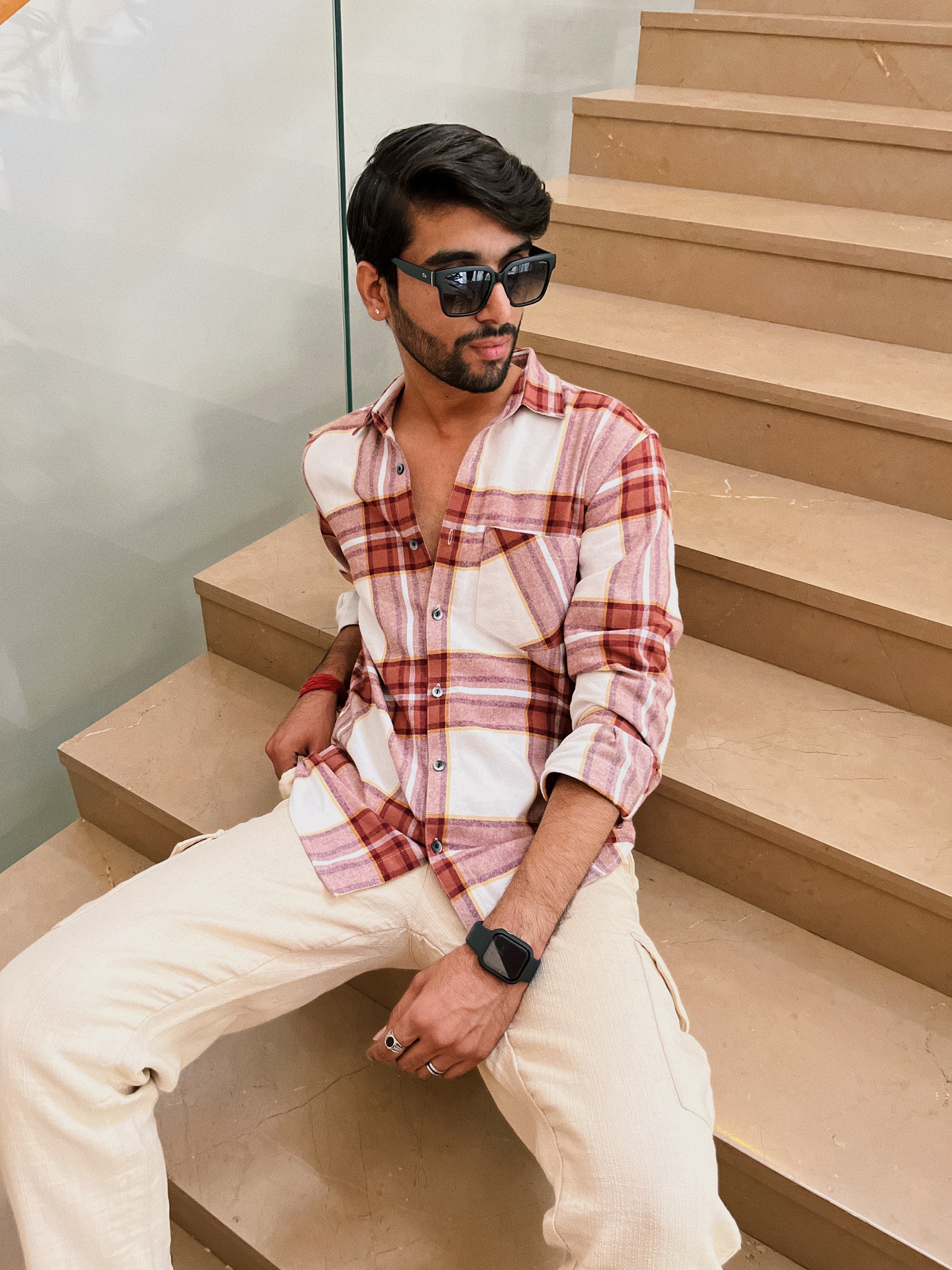 Burnt Orange Flannel Overshirt