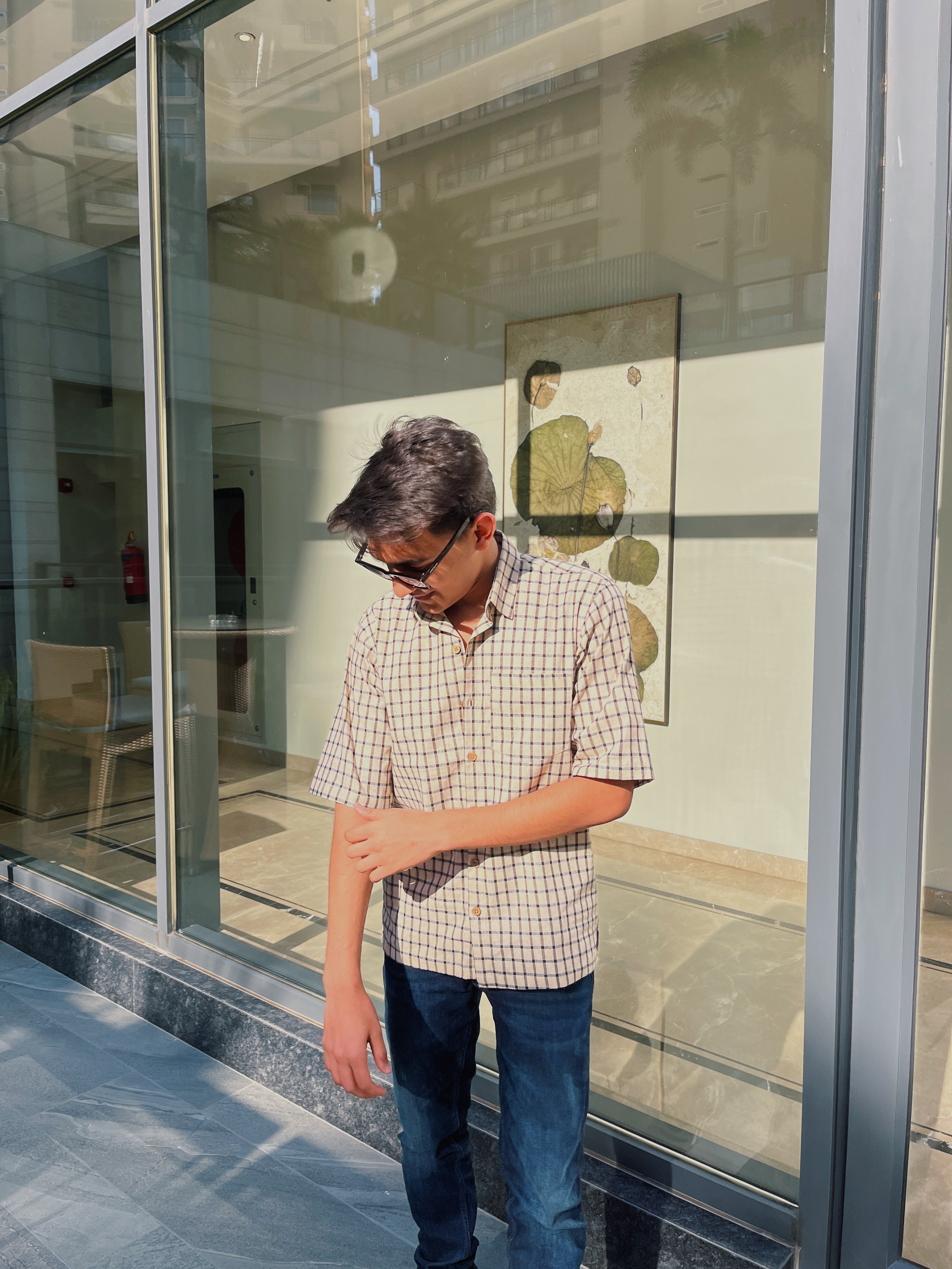 Beige Checkered Shirt