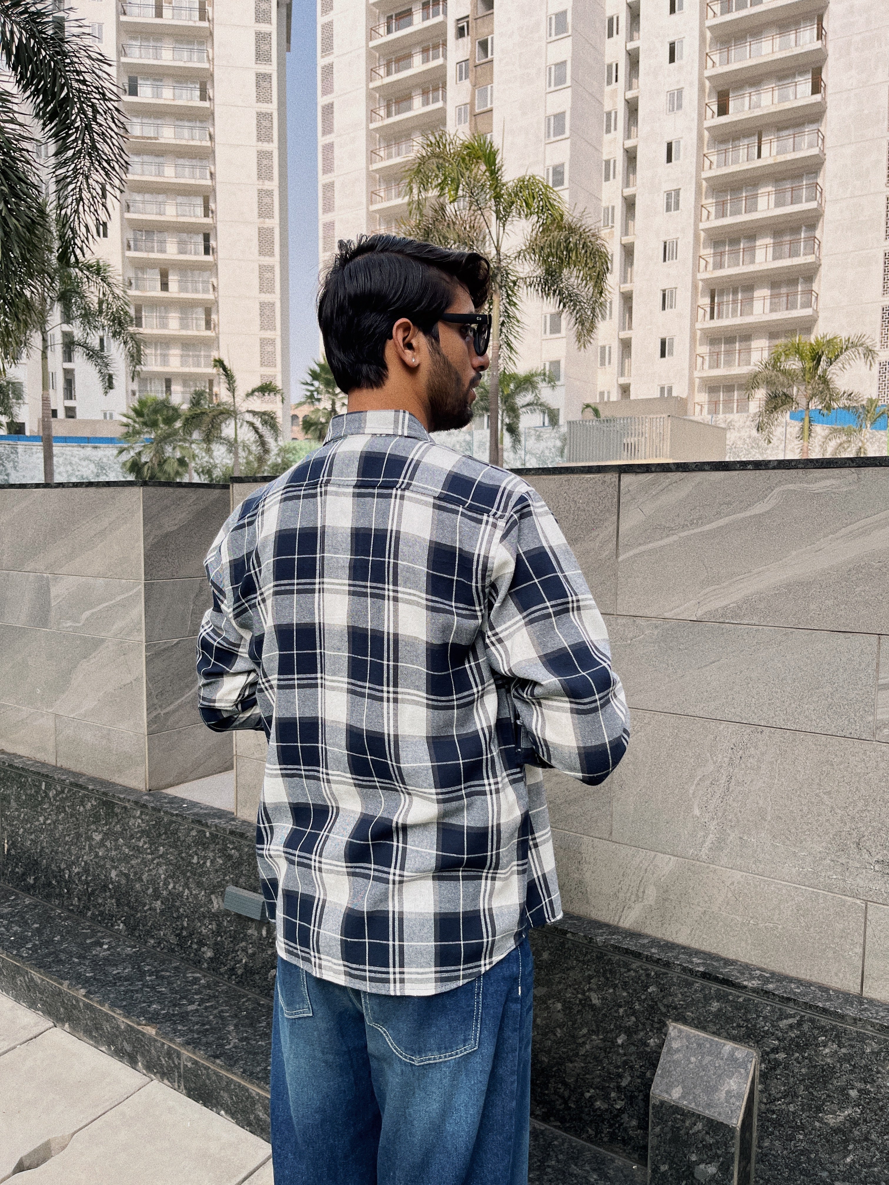 Black-White Flannel Overshirt