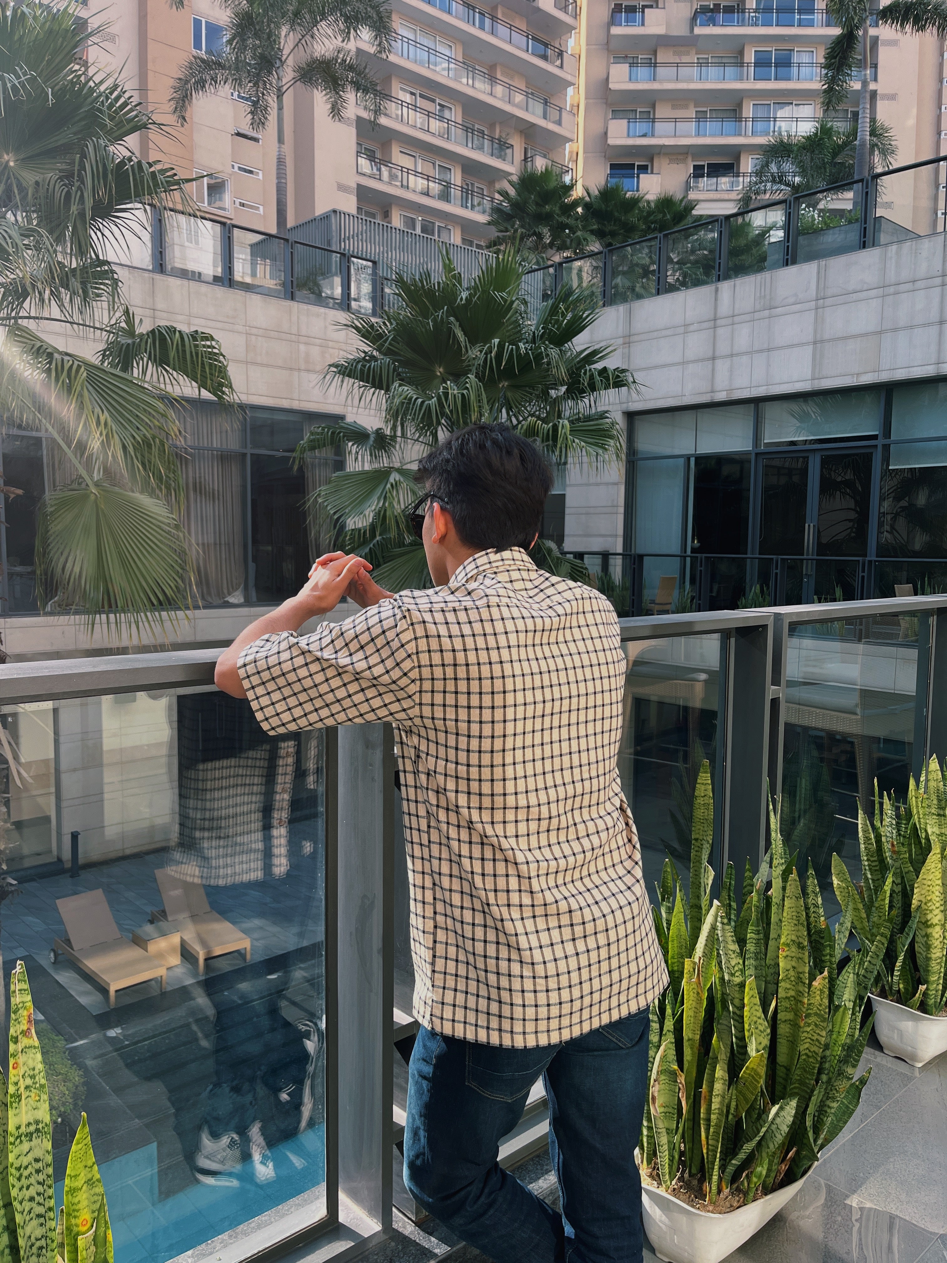 Beige Checkered Shirt