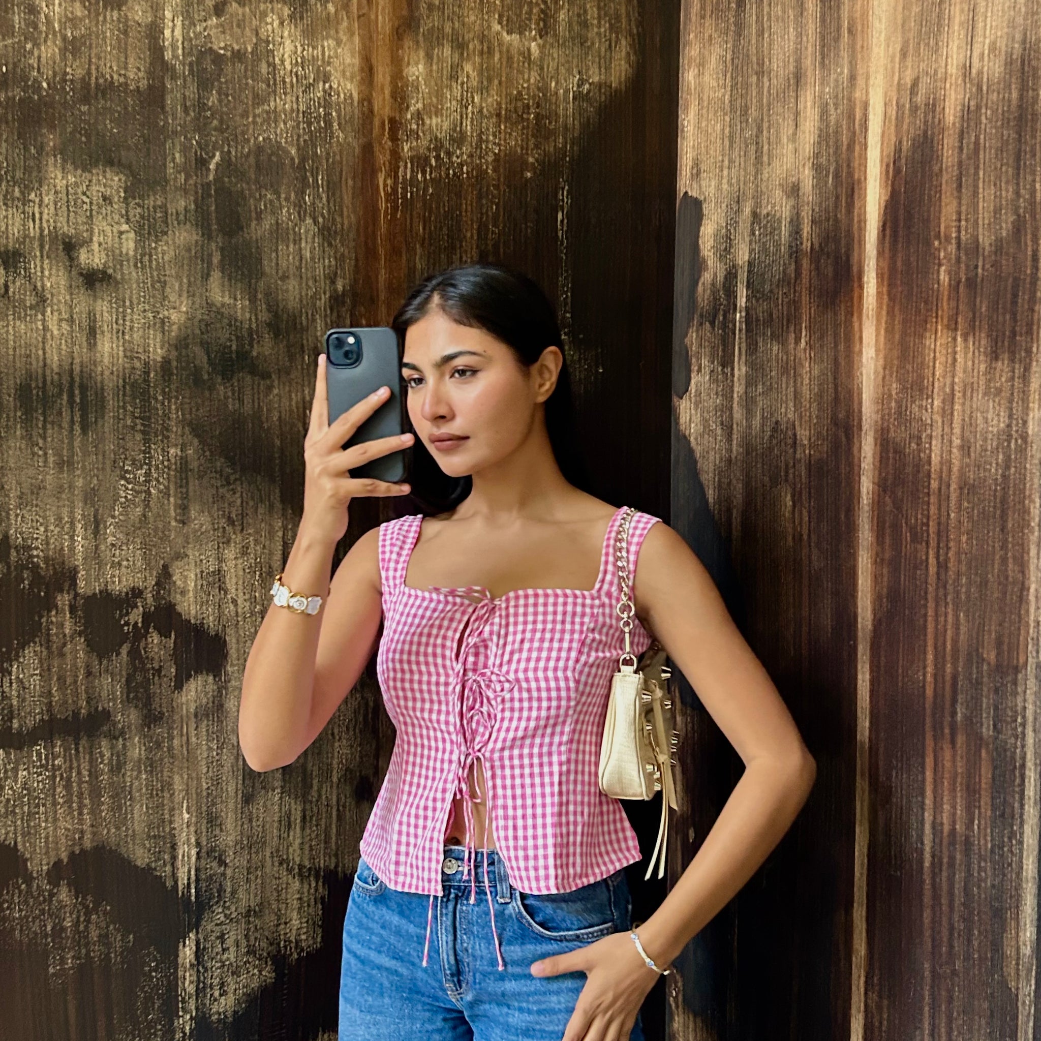 Daisy Tie-Up Top in Pink