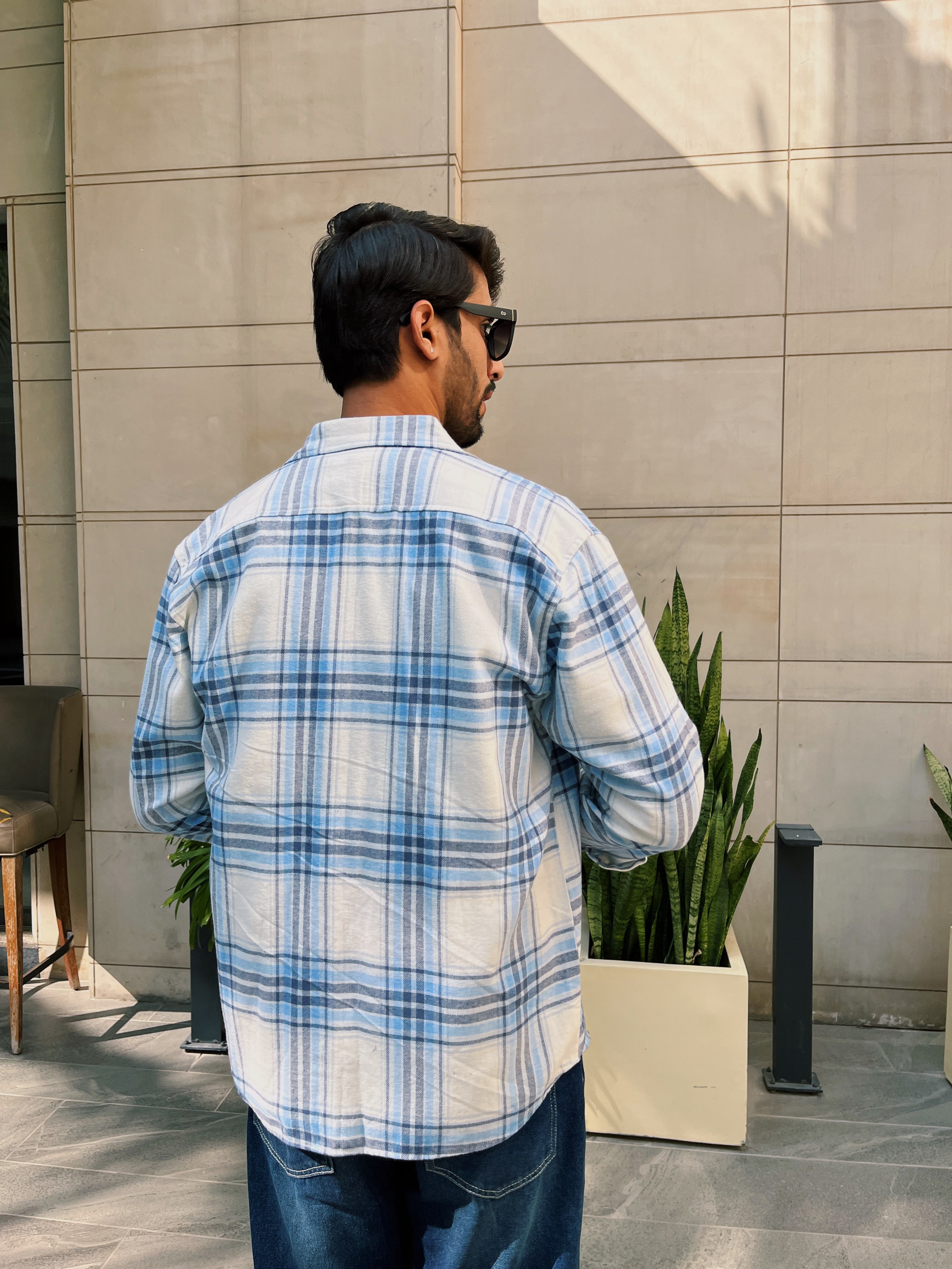 Light Blue Flannel Overshirt