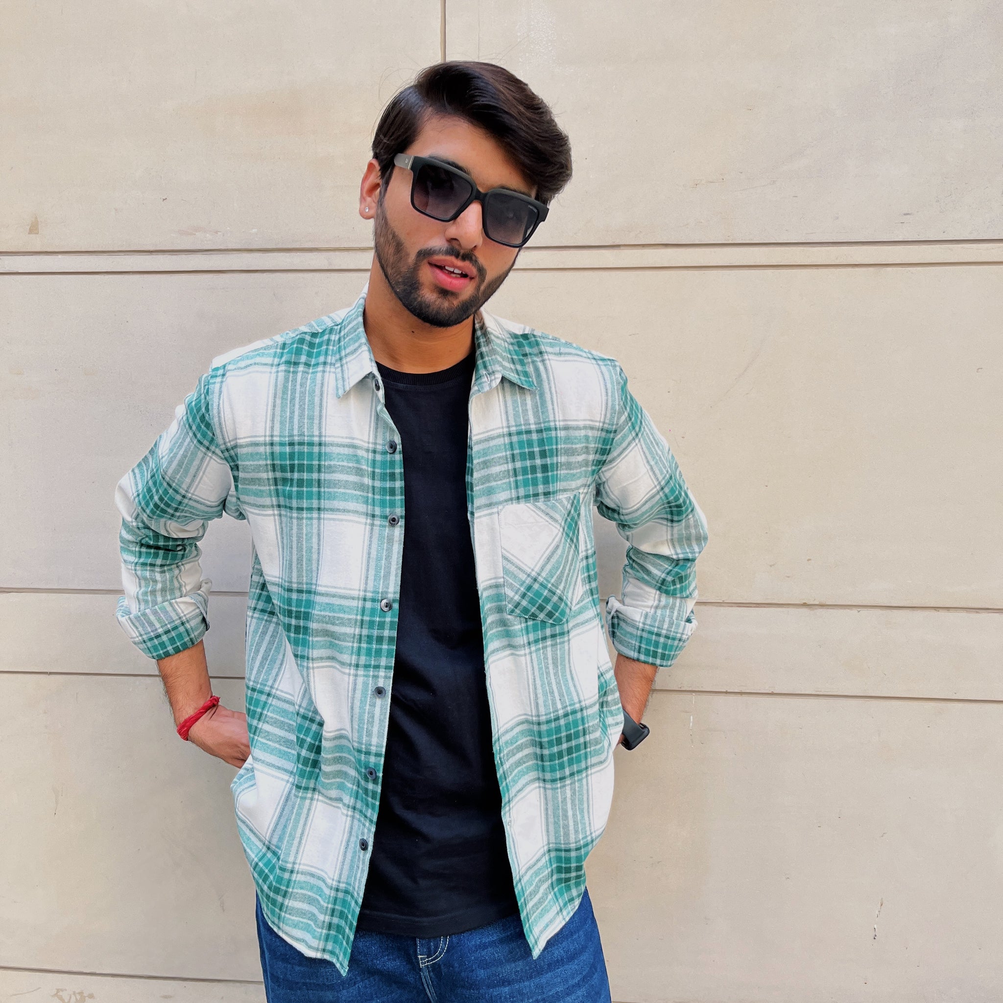 Green Flannel Overshirt