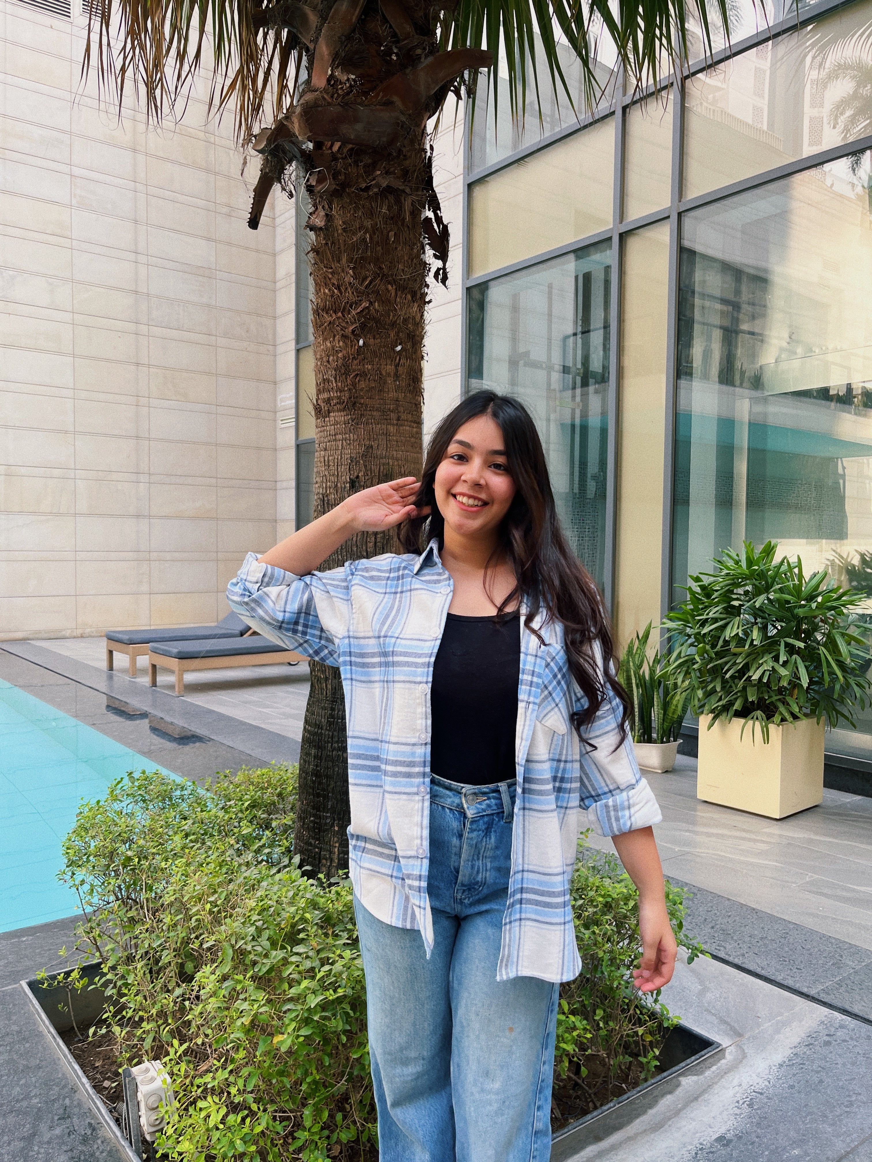 Light Blue Flannel Overshirt