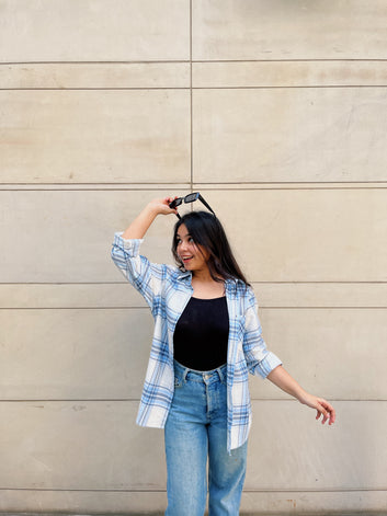 Light Blue Flannel Overshirt