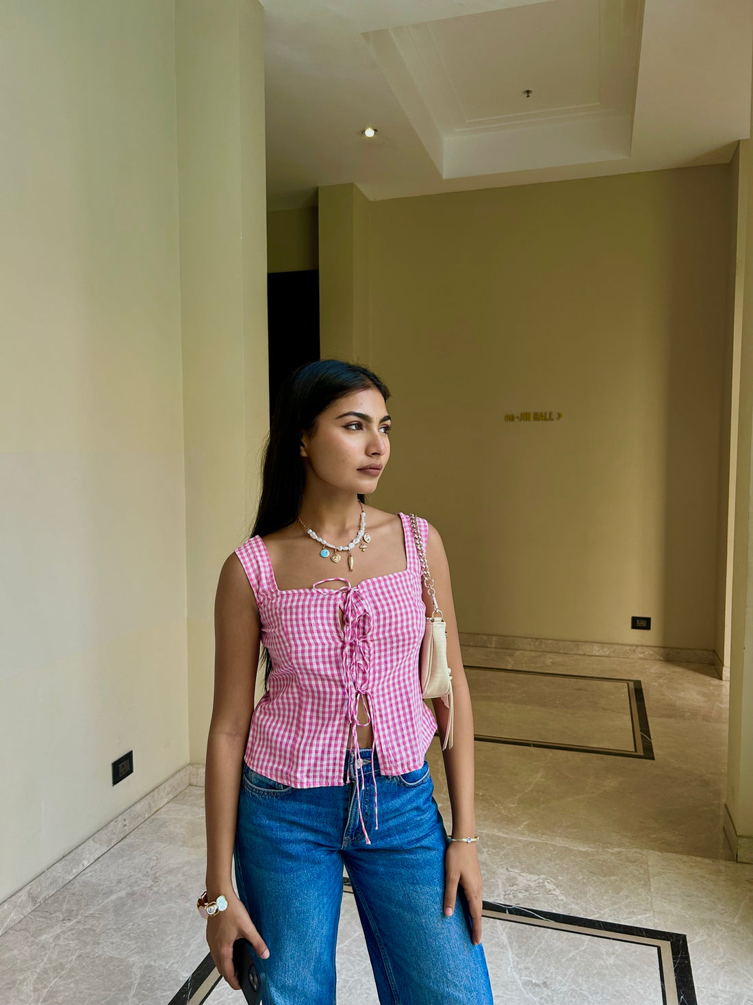 Daisy Tie-Up Top in Pink