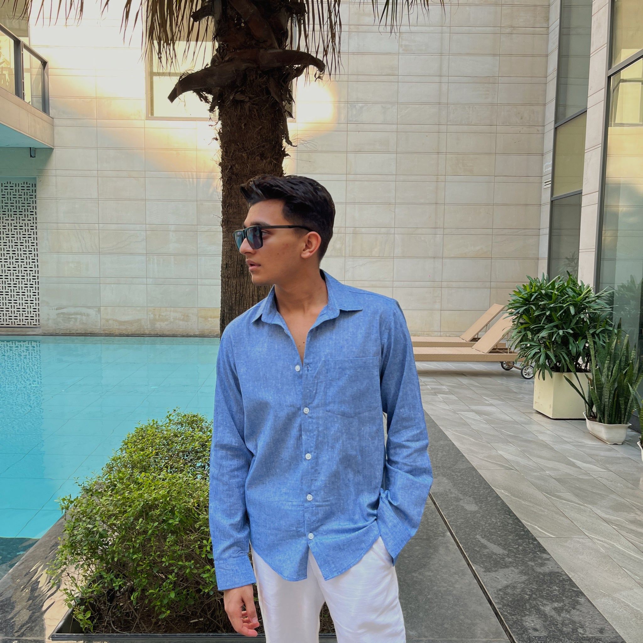 Light Blue Linen Shirt