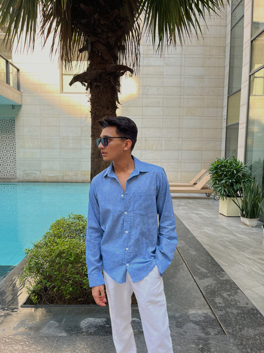 Light Blue Linen Shirt