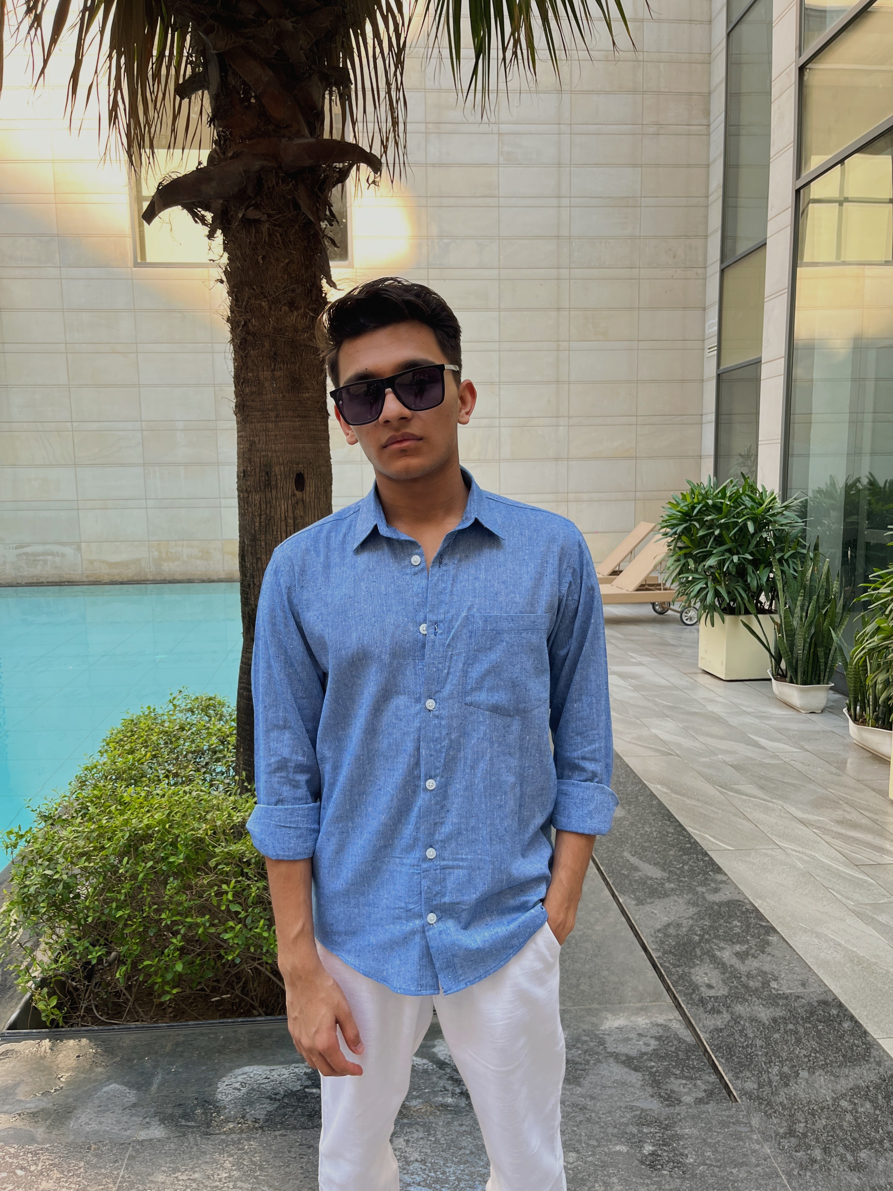 Light Blue Linen Shirt