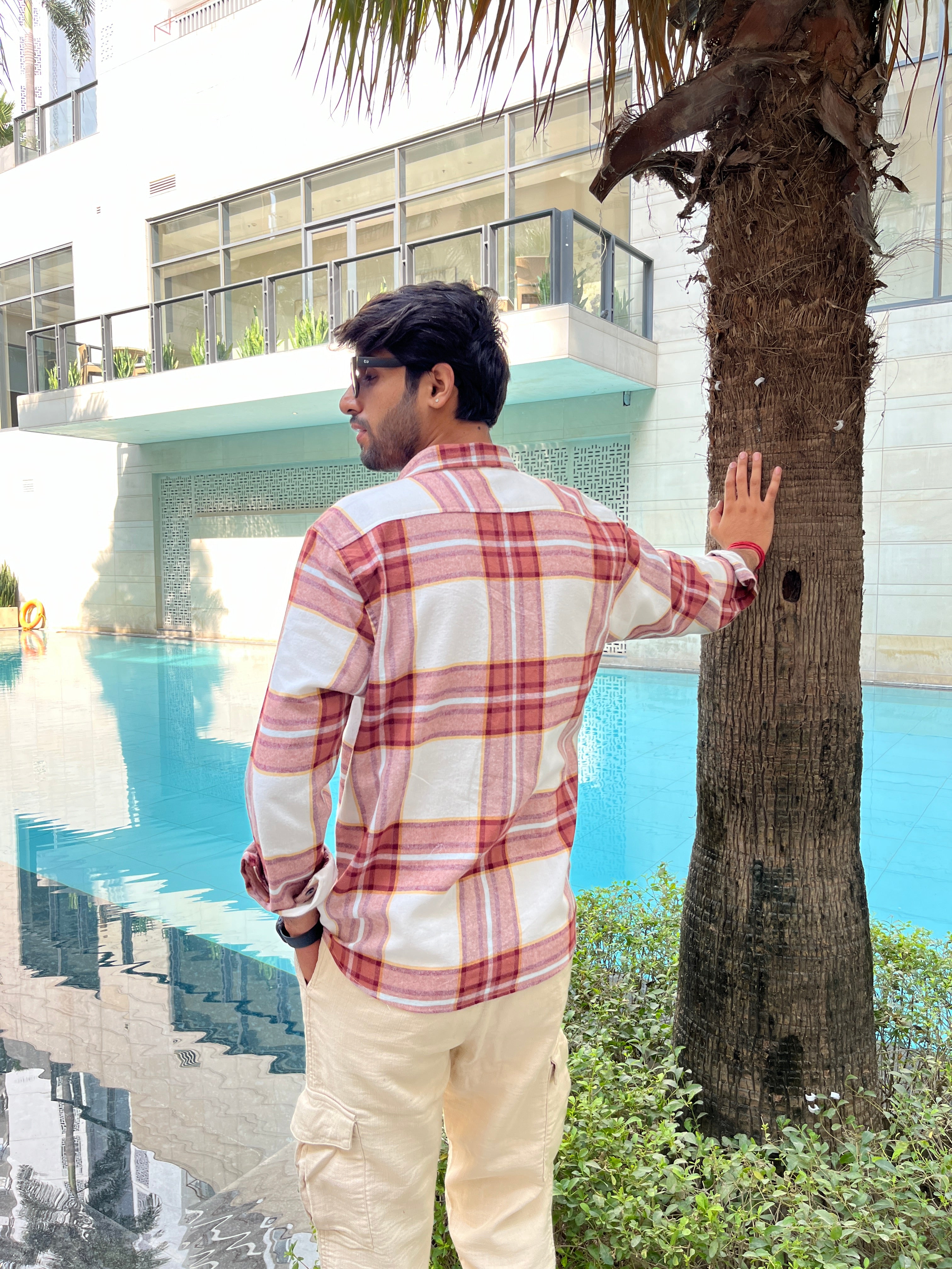 Burnt Orange Flannel Overshirt
