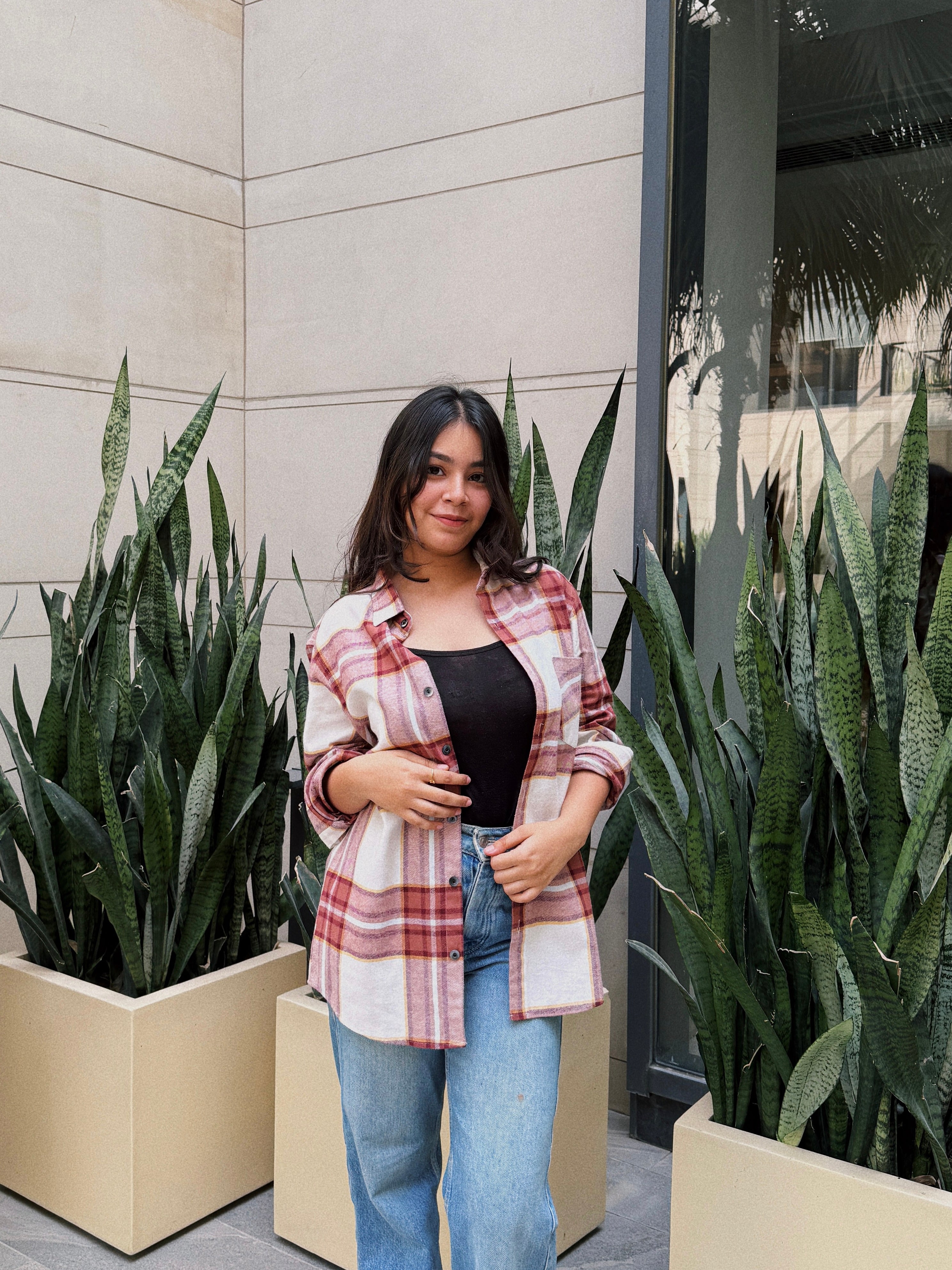 Burnt Orange Flannel Overshirt