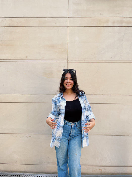 Light Blue Flannel Overshirt