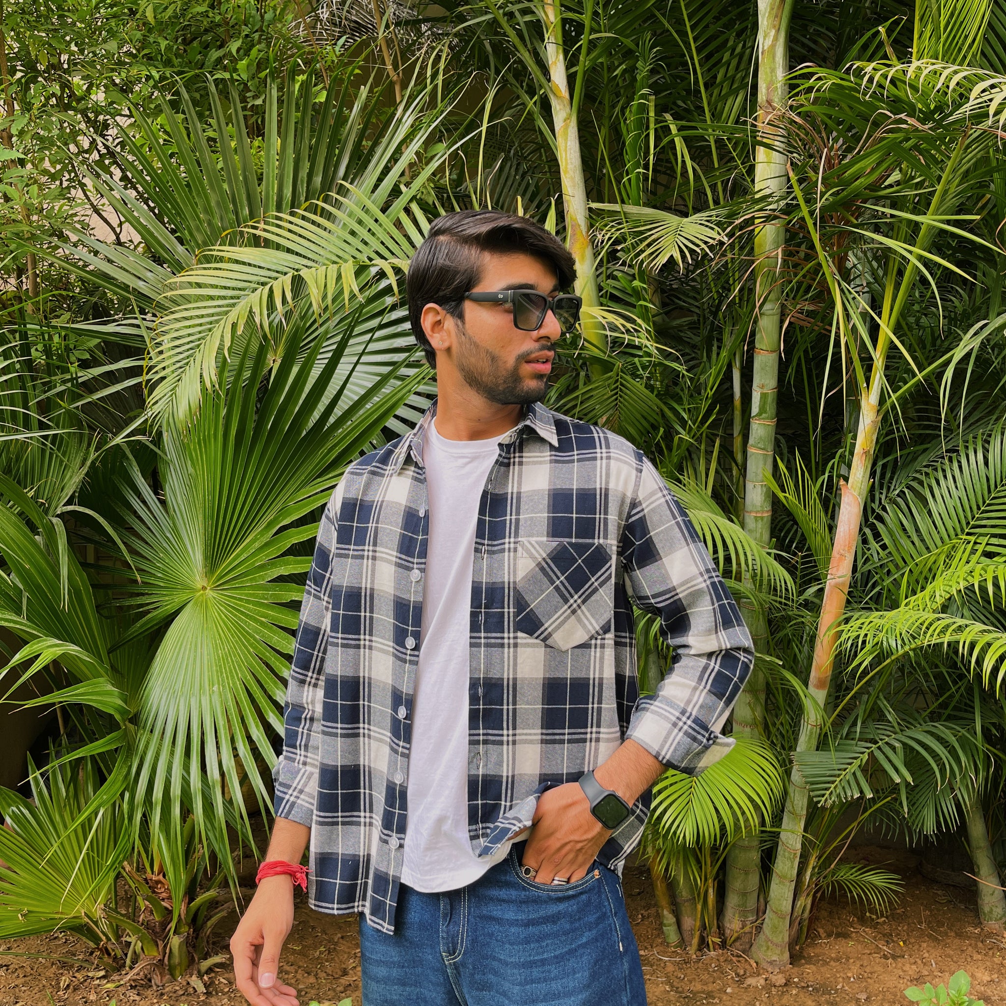 Black-White Flannel Overshirt