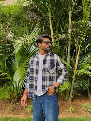 Black-White Flannel Overshirt