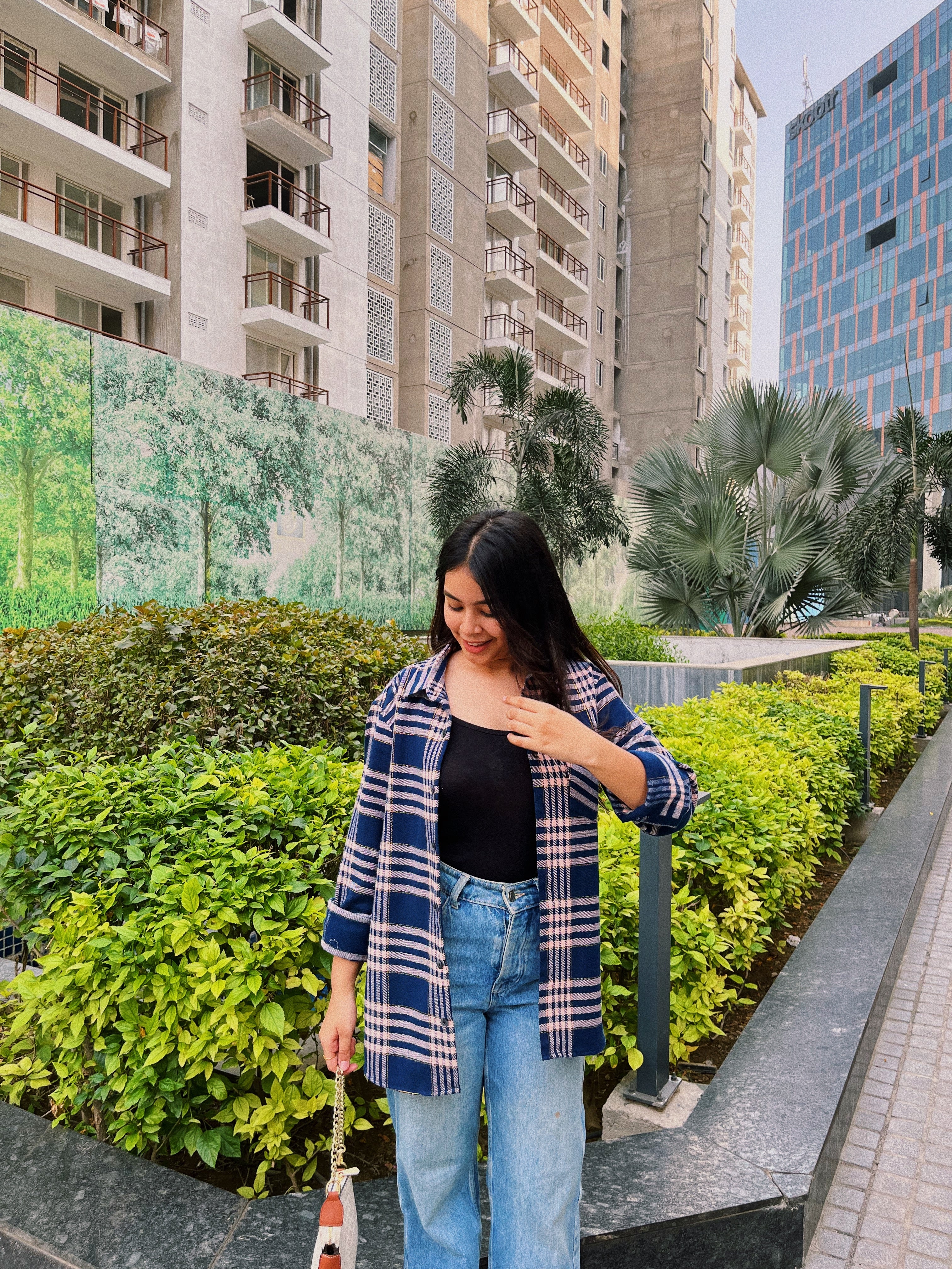 Dark Blue Flannel Overshirt