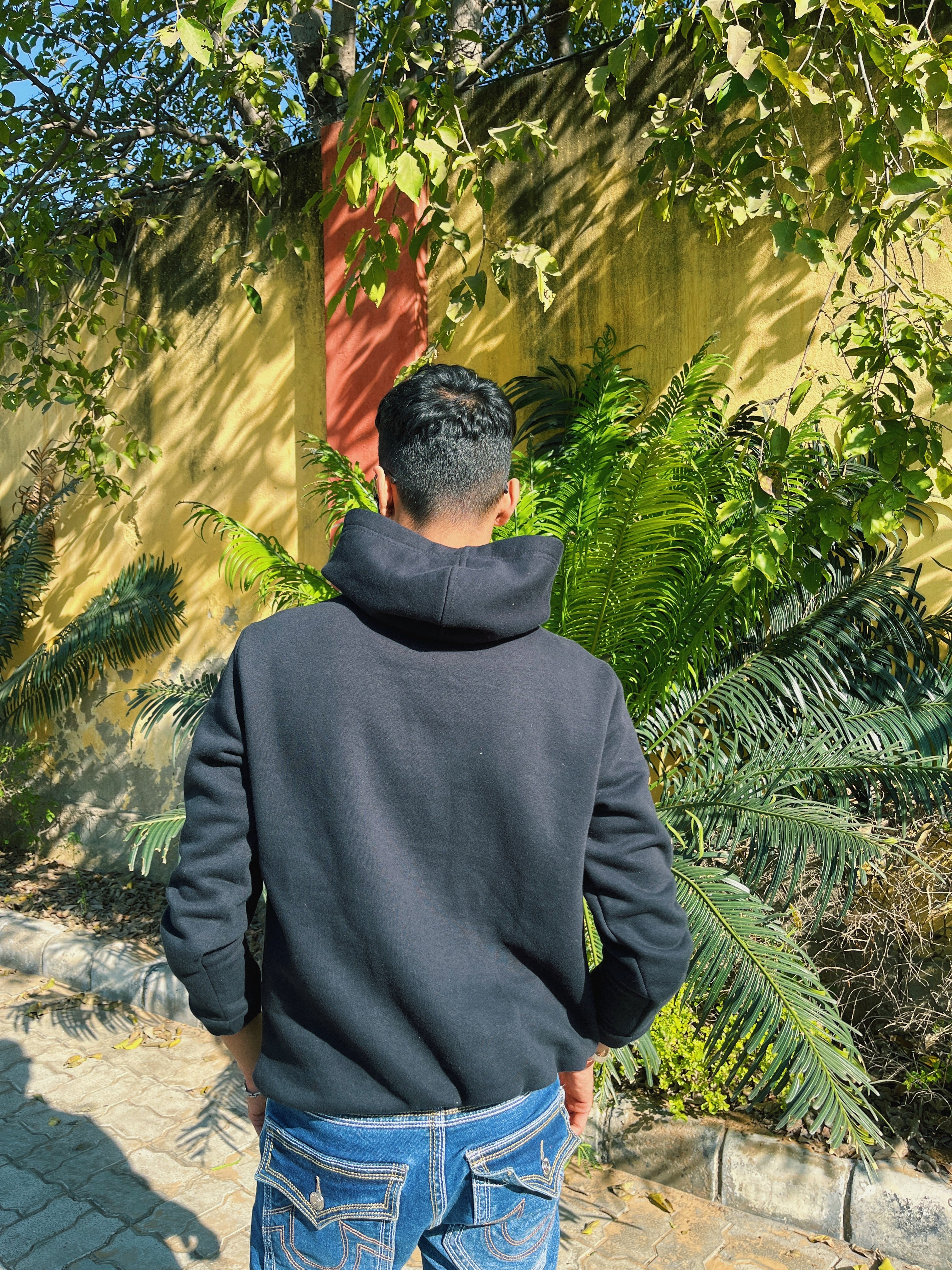 Black Plain Hoodie