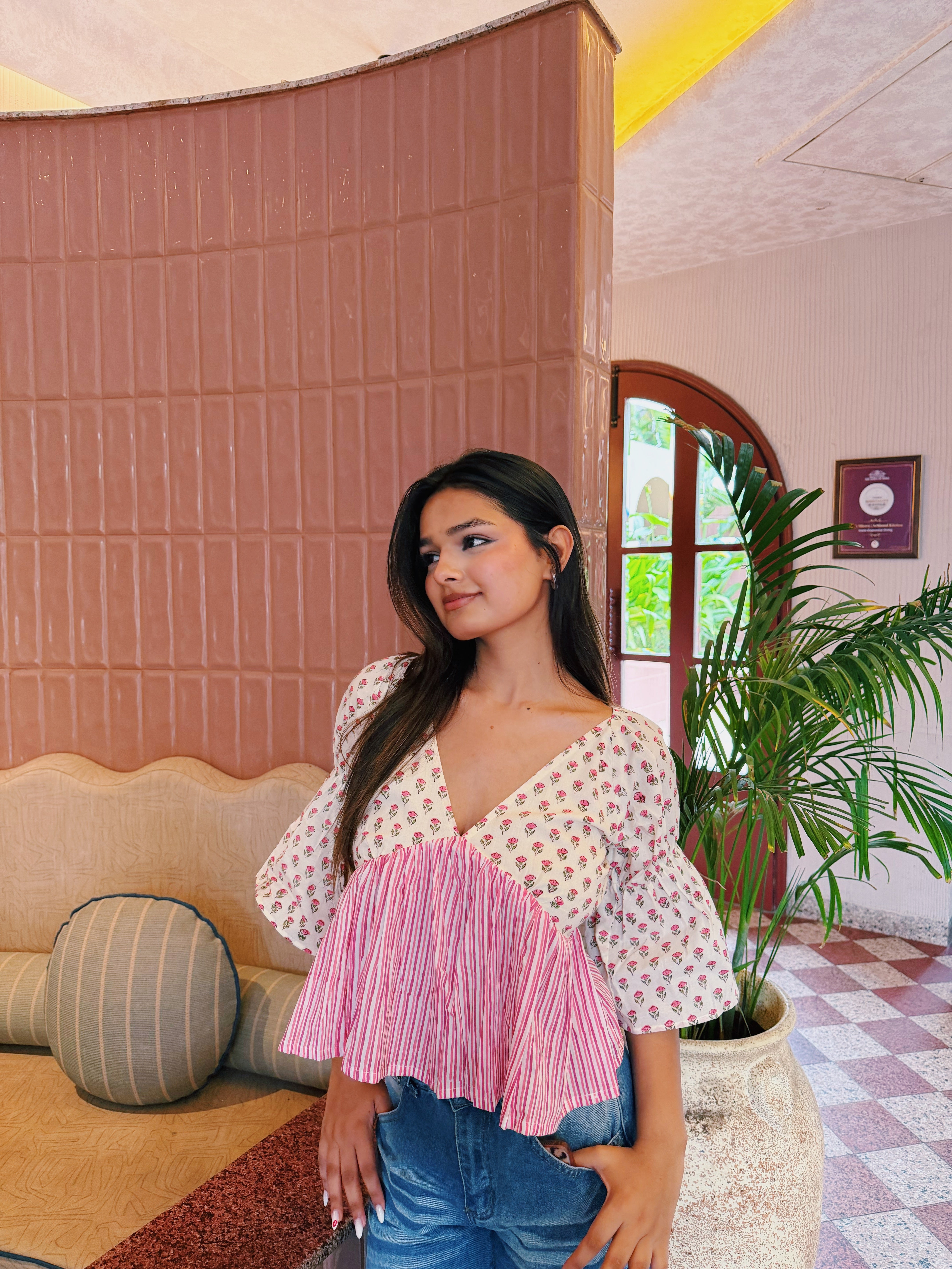 Flora Mix Top