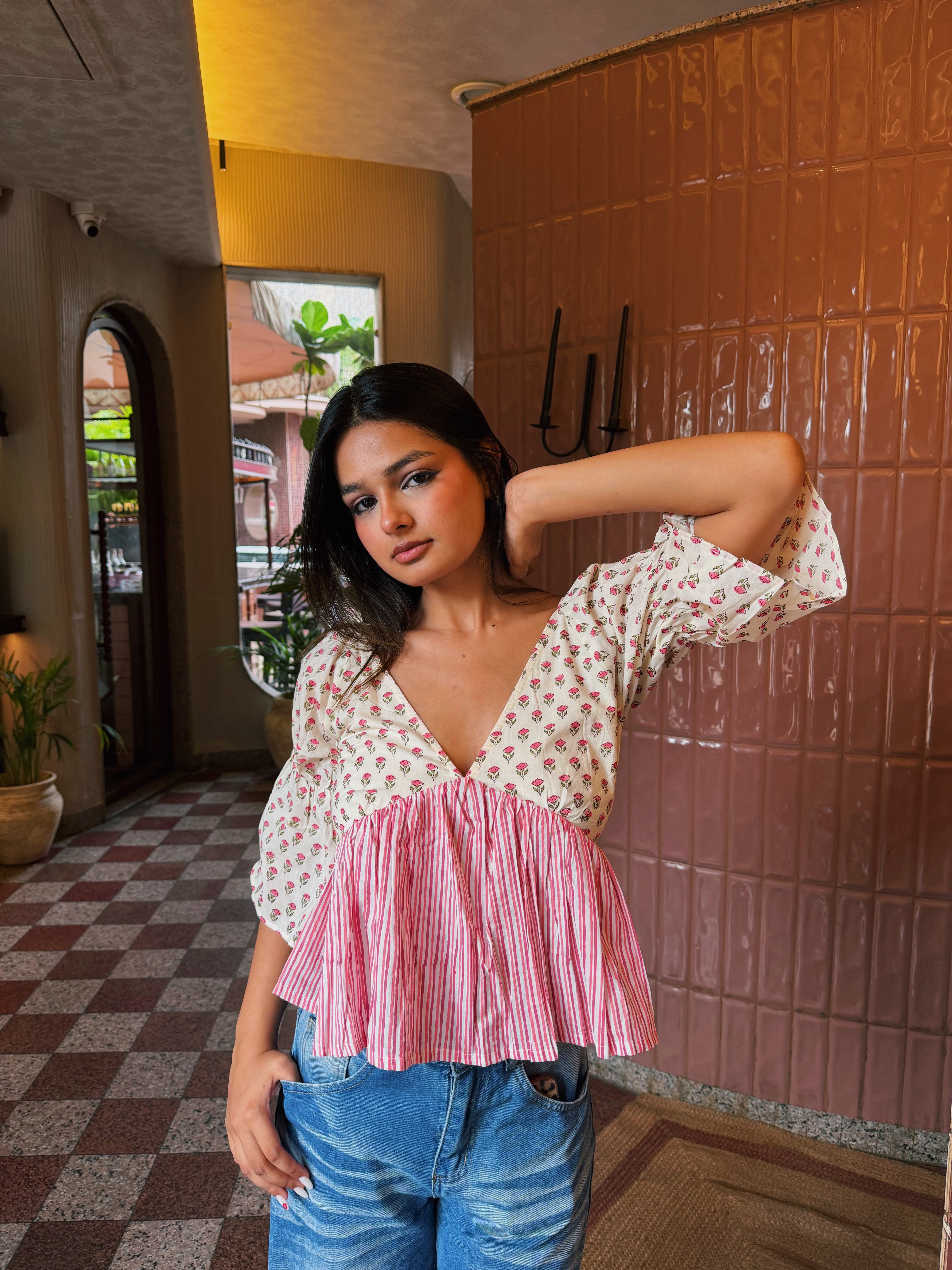 Flora Mix Top