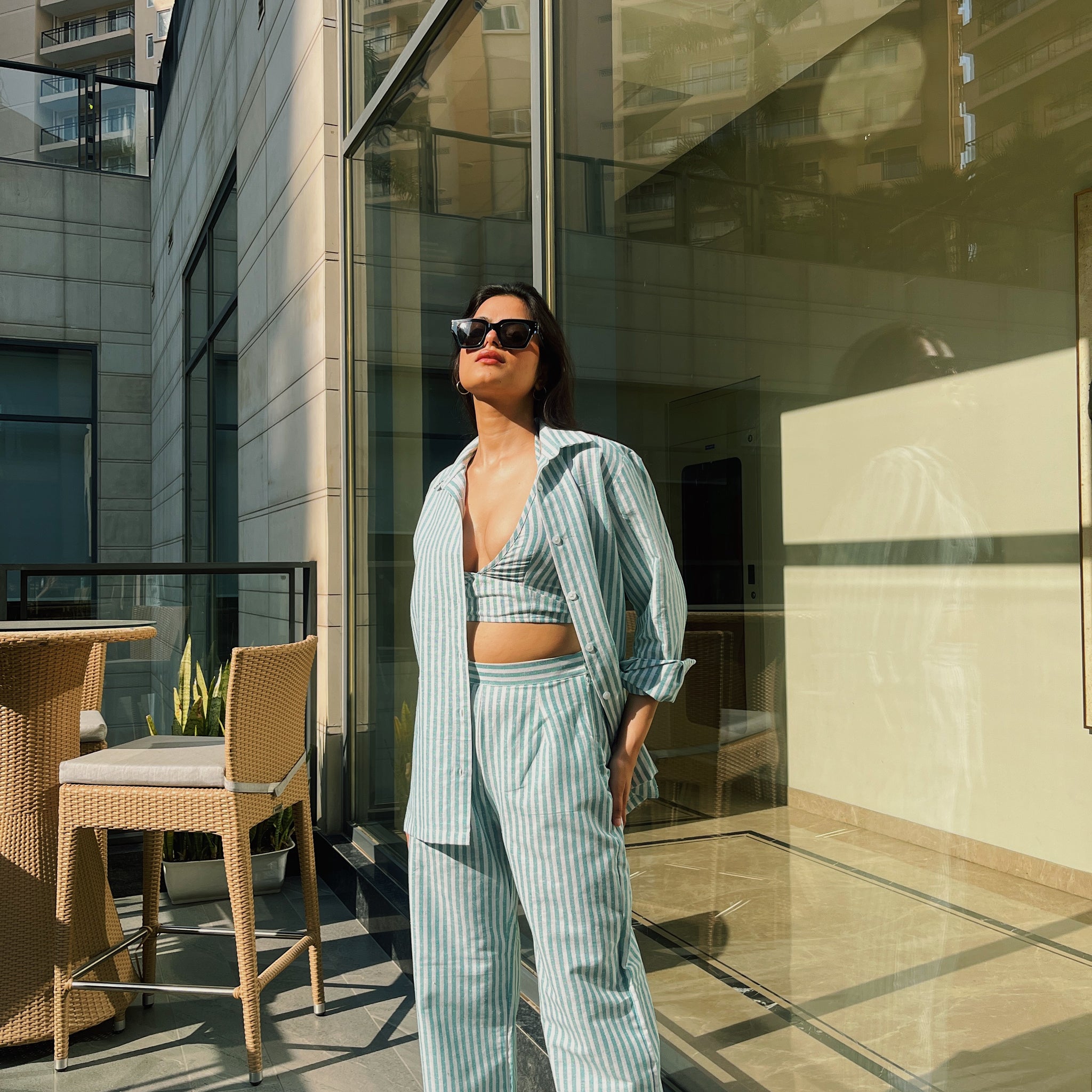 Aqua Breeze Shirt with Bralette