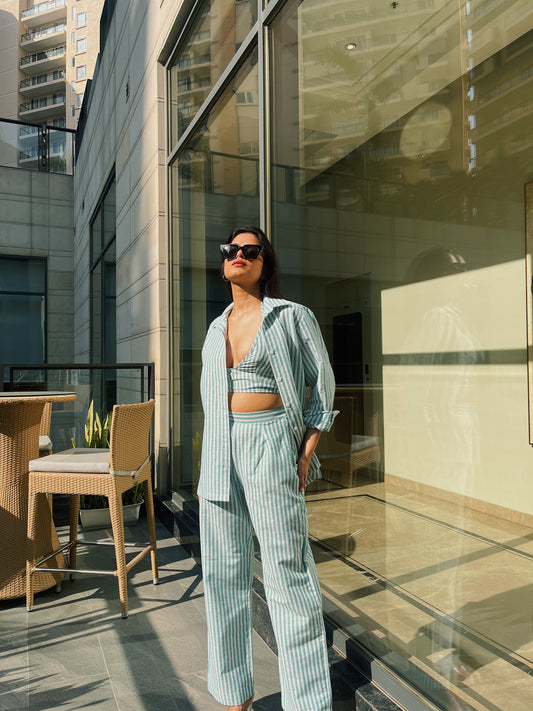 Aqua Breeze Shirt with Bralette