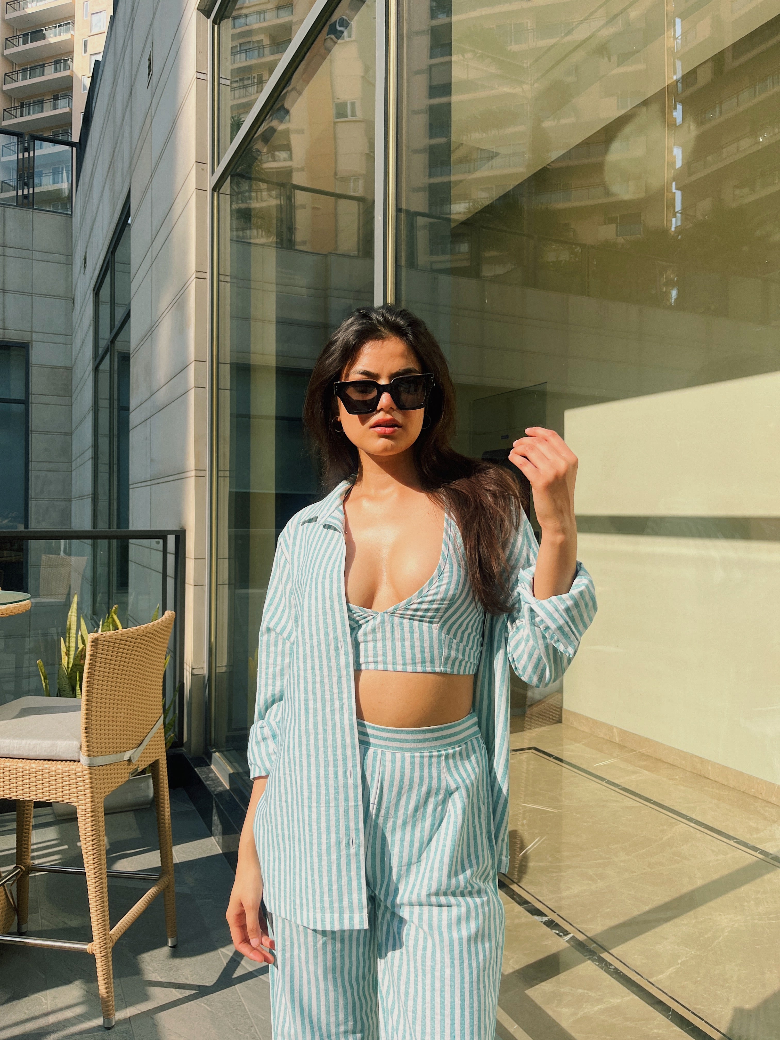 Aqua Breeze Shirt with Bralette