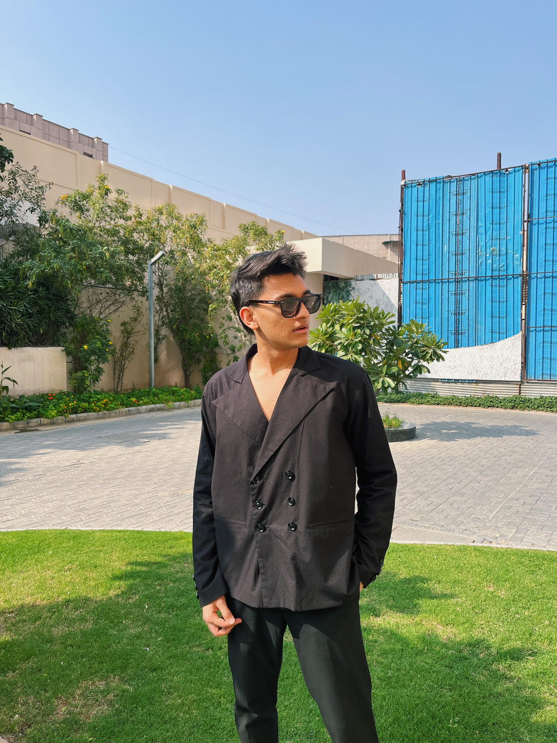 Black Double Breasted Shirt