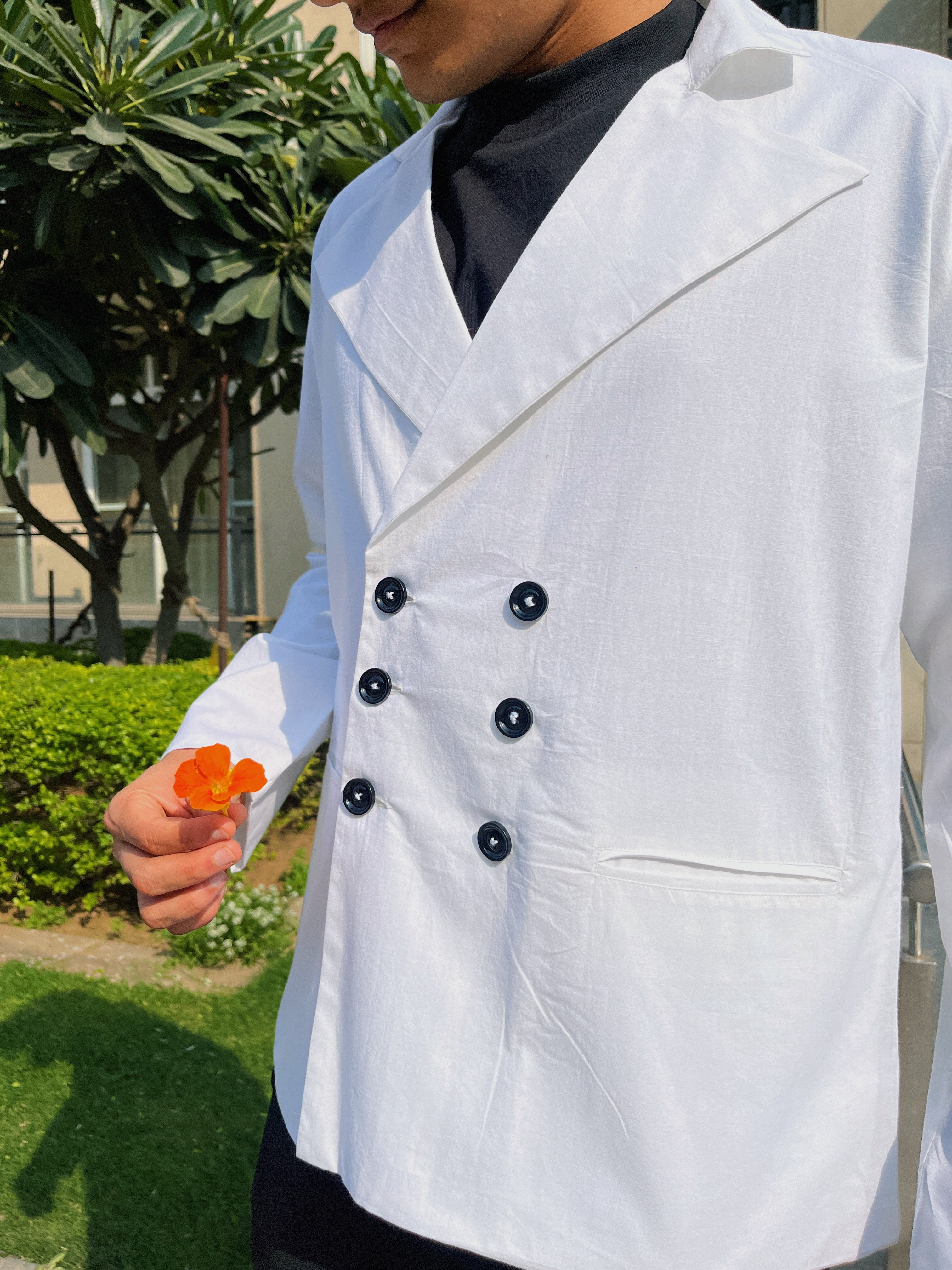 White Double Breasted Shirt