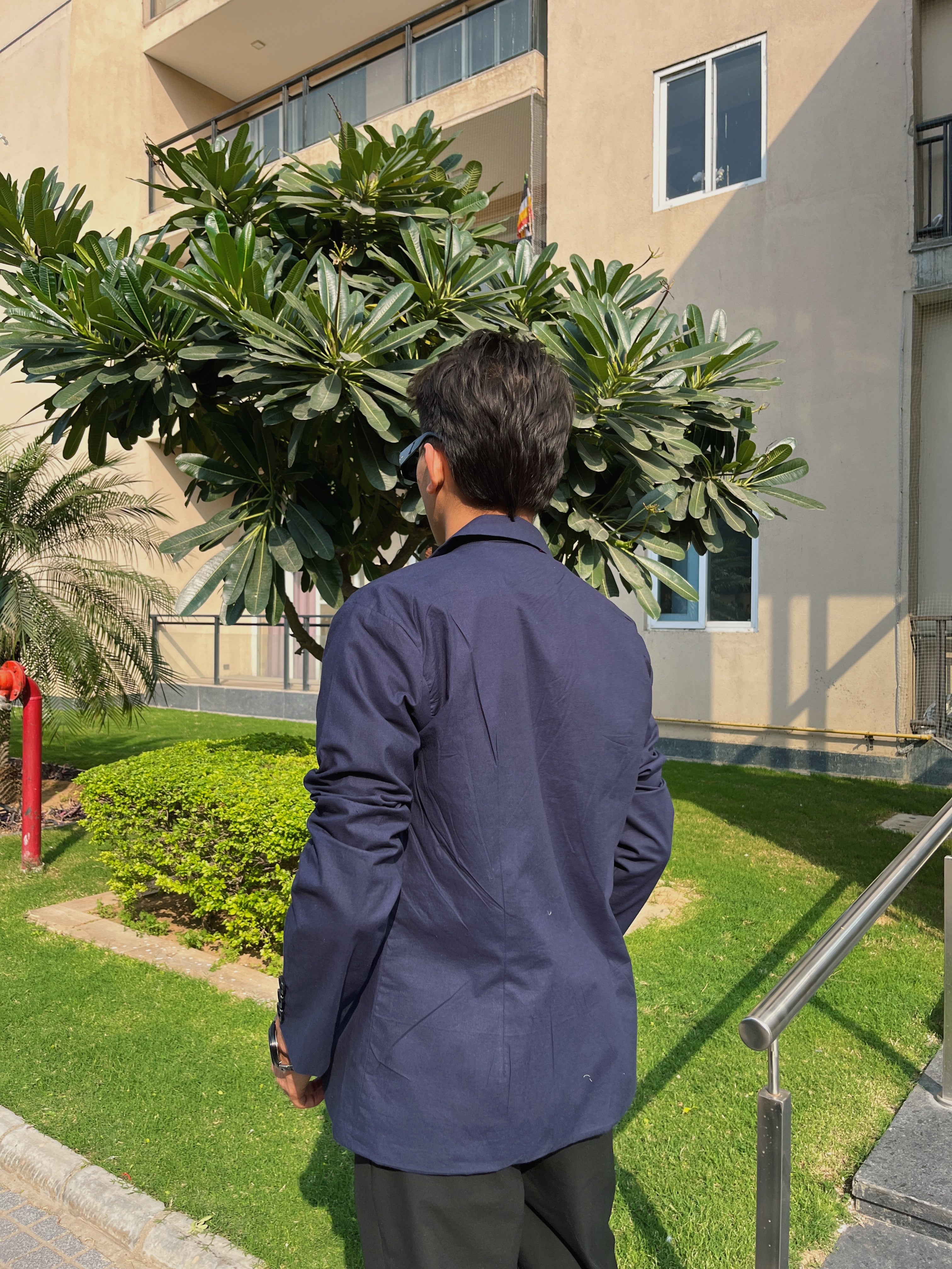 Navy Blue Double Breasted Shirt