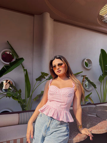 Rosé Frill Top