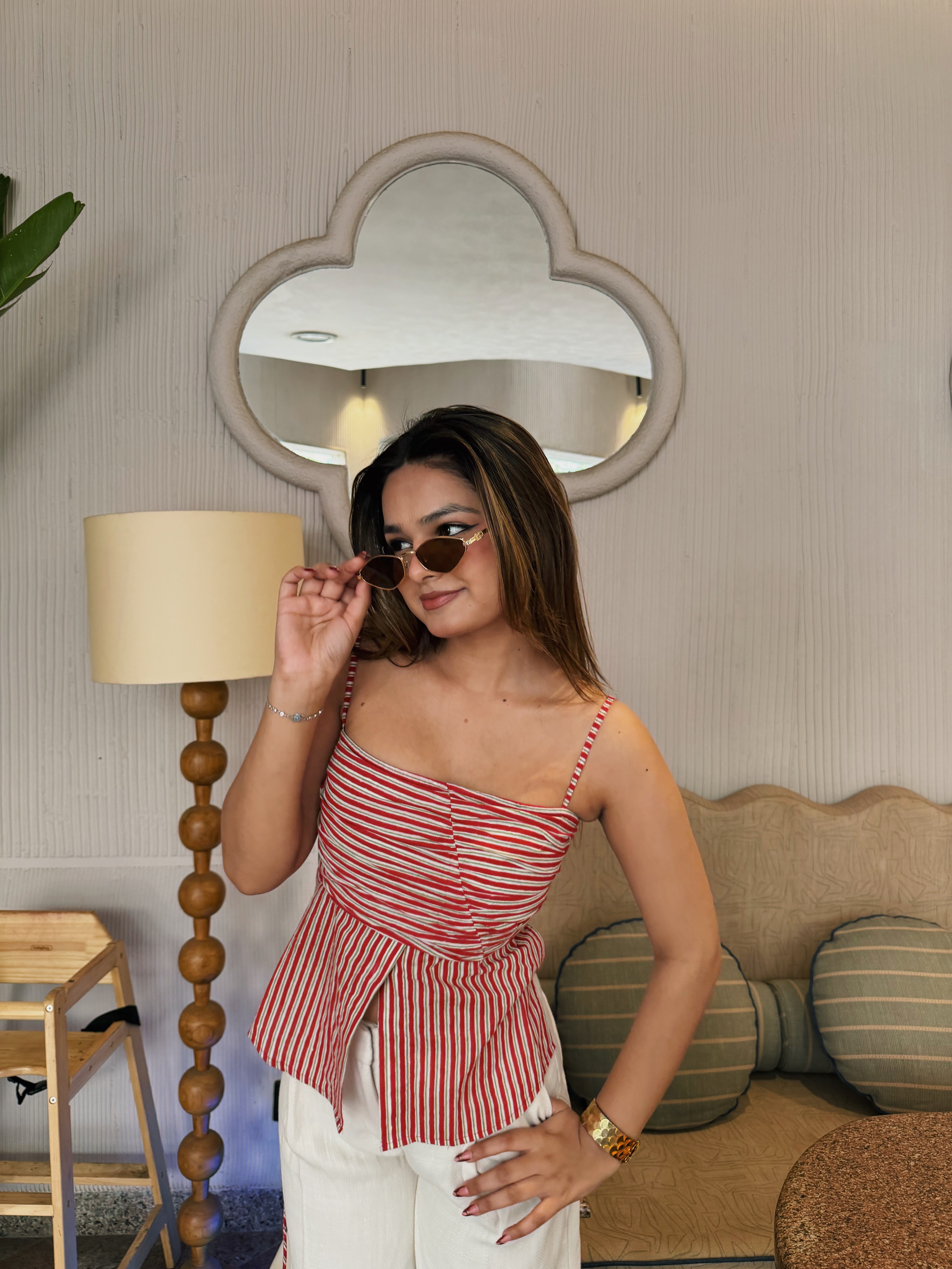 Cherry Stripe Top