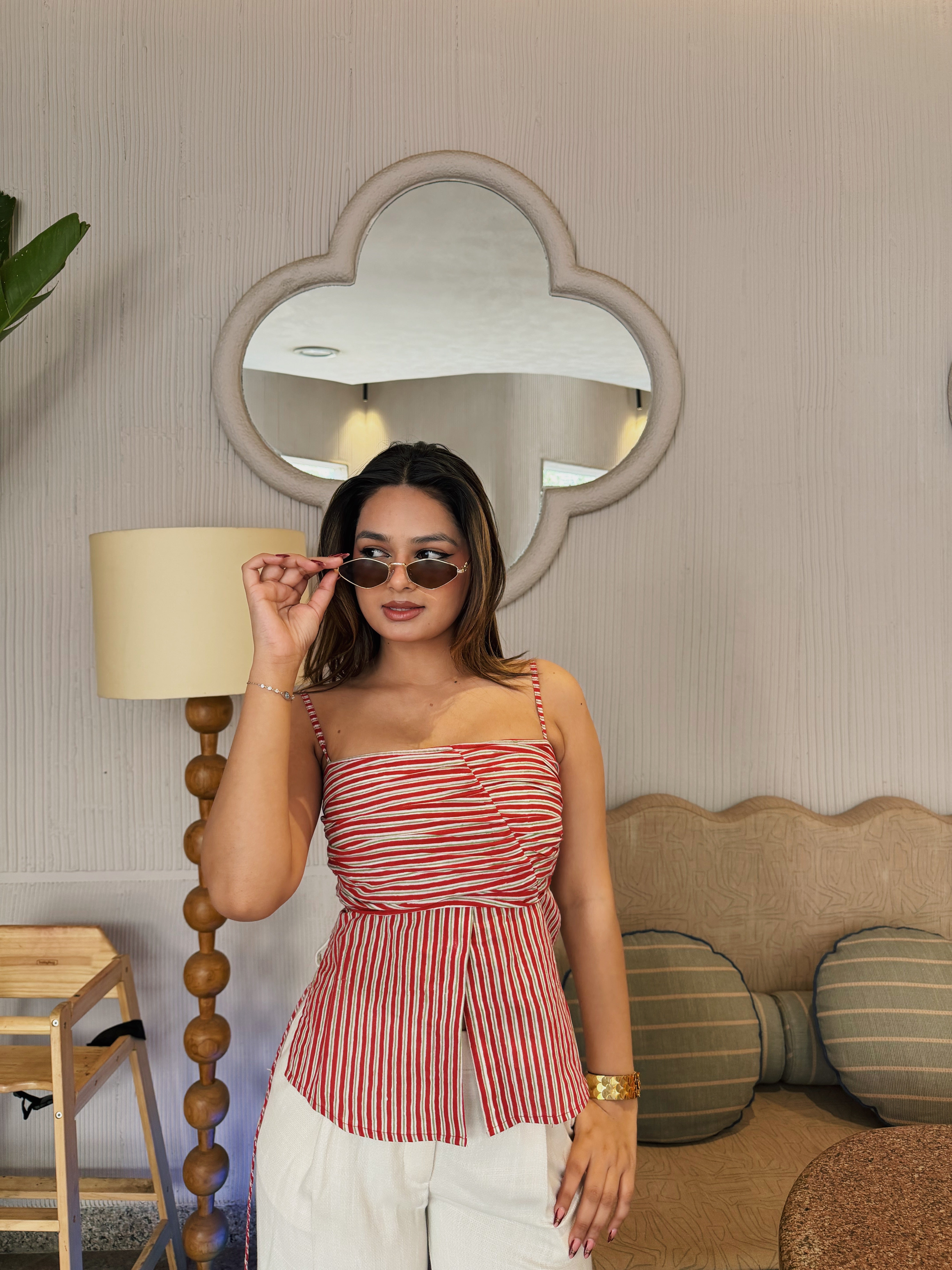 Cherry Stripe Top