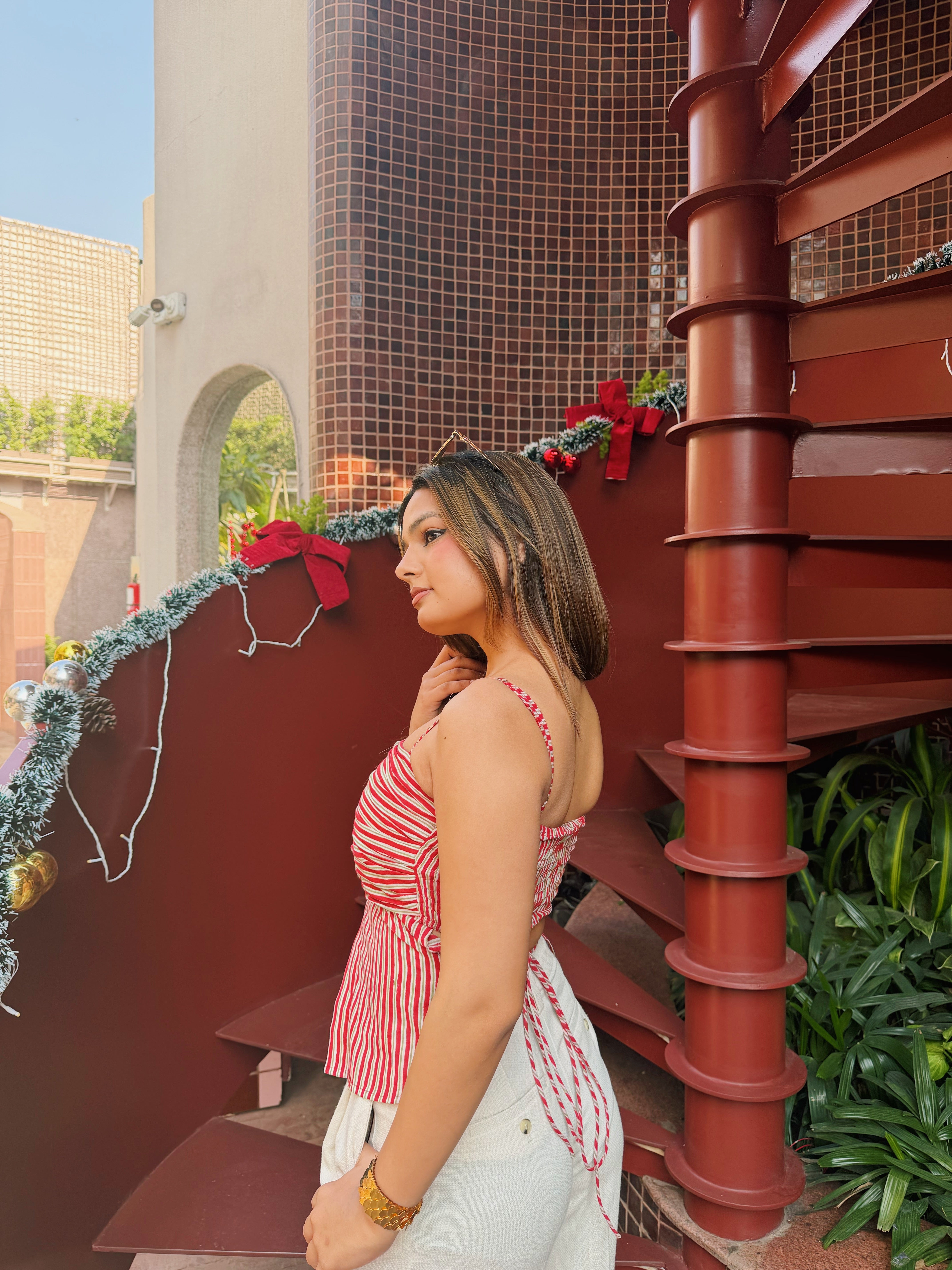 Cherry Stripe Top