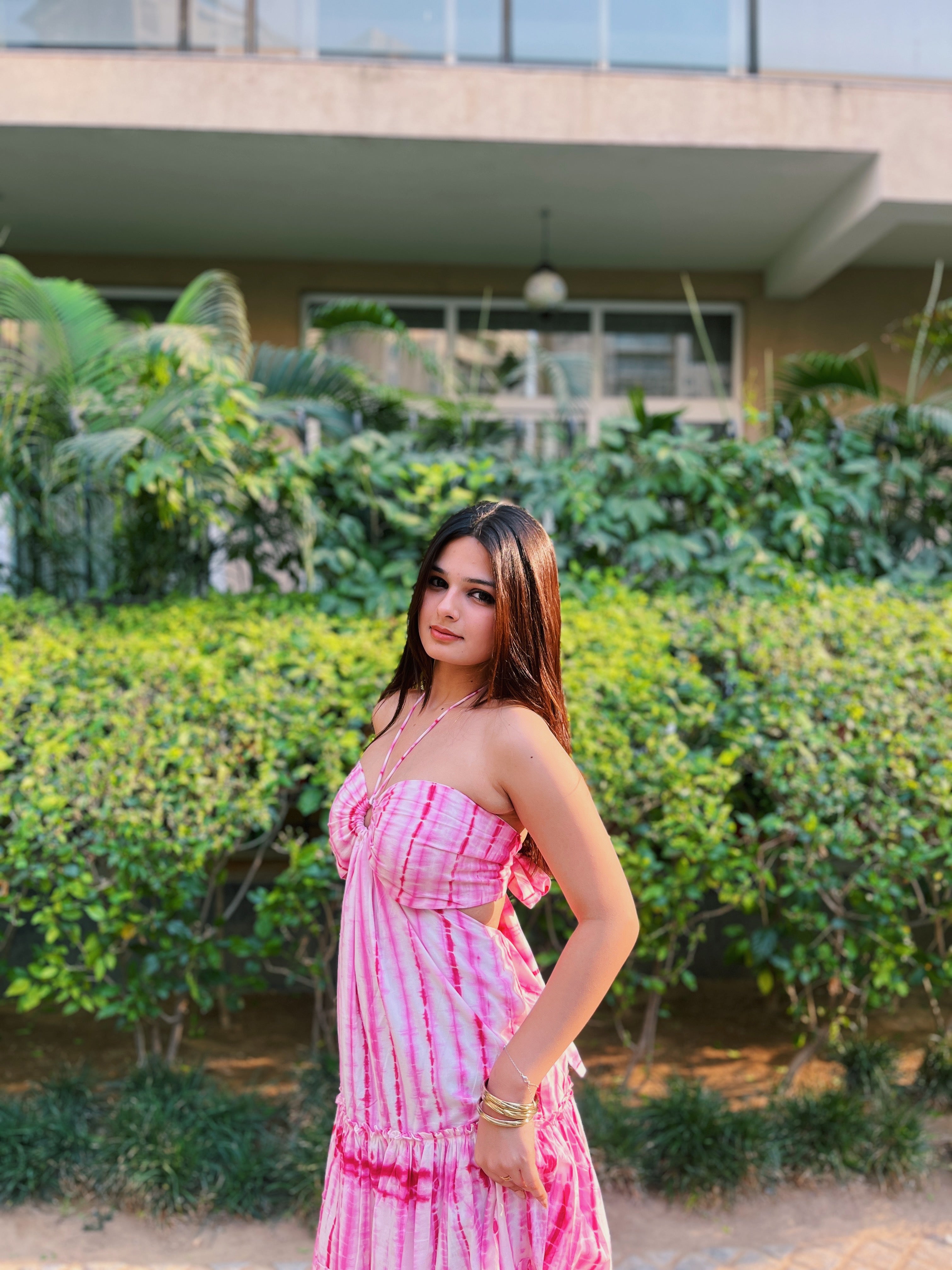 Pink Tie-Dye Maxi Dress