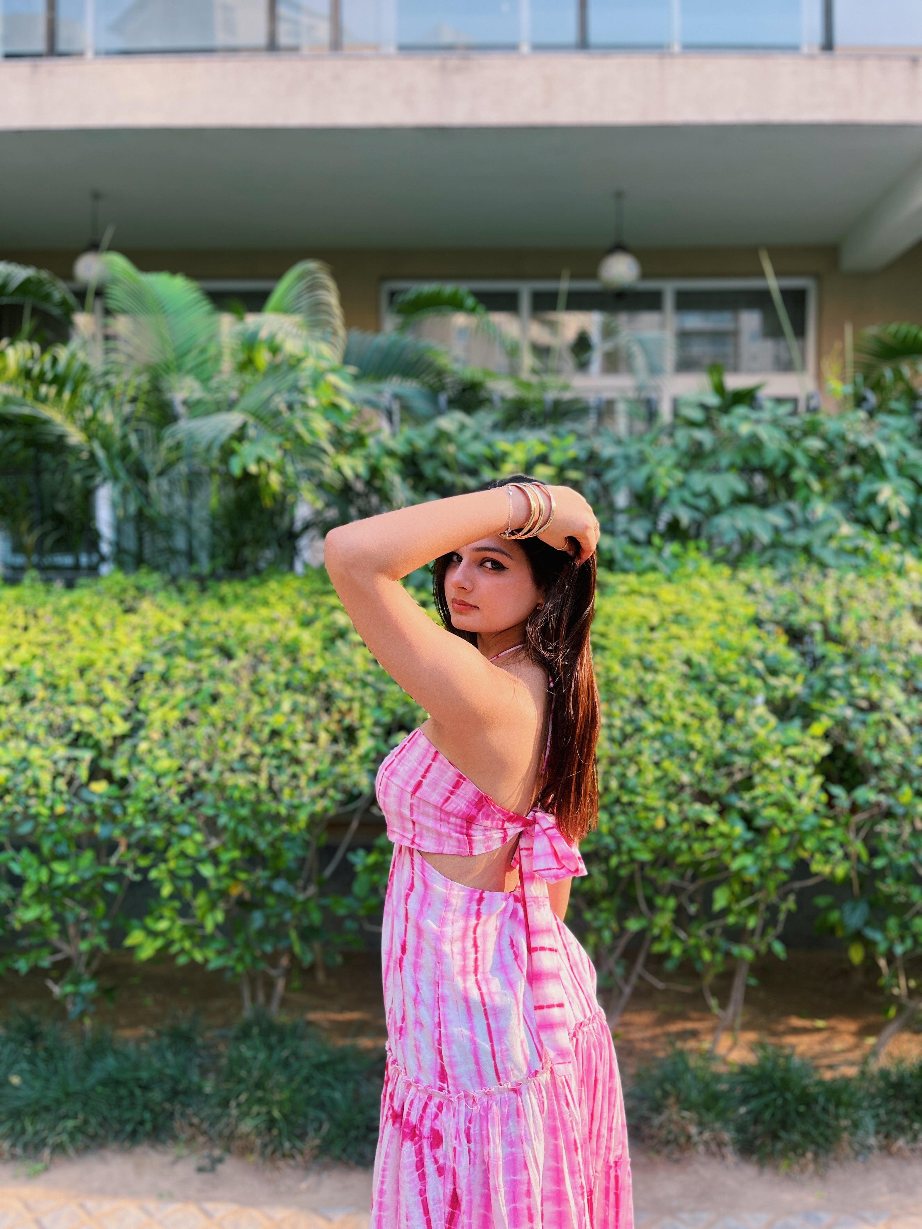Pink Tie-Dye Maxi Dress