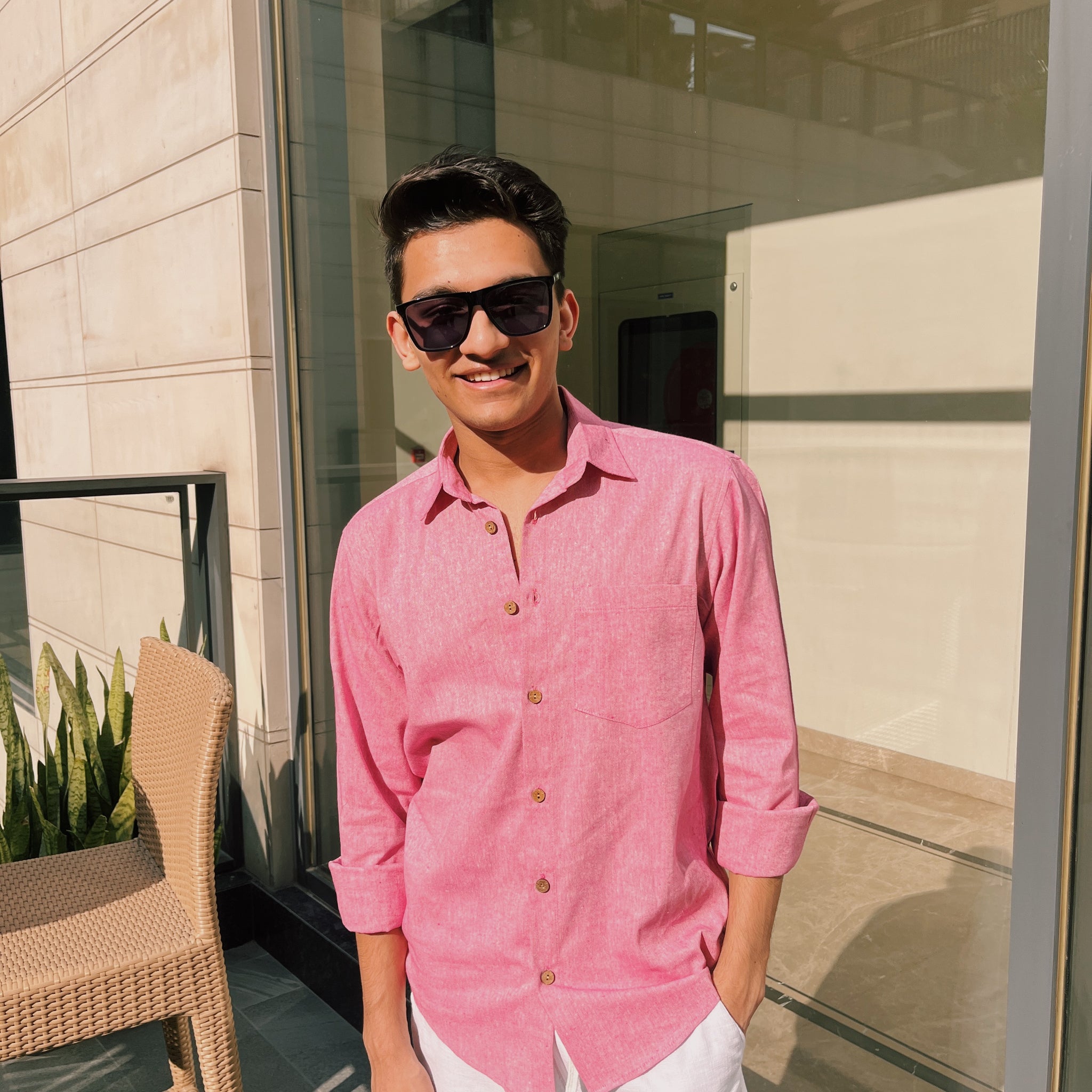 Pink Linen Shirt