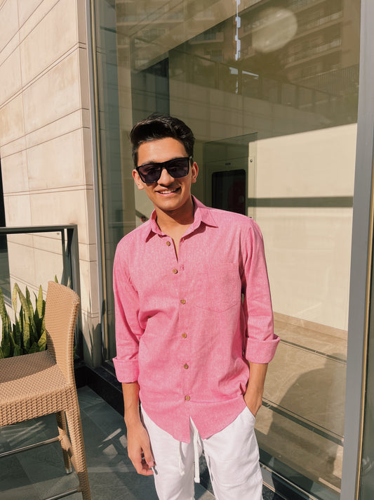 Pink Linen Shirt