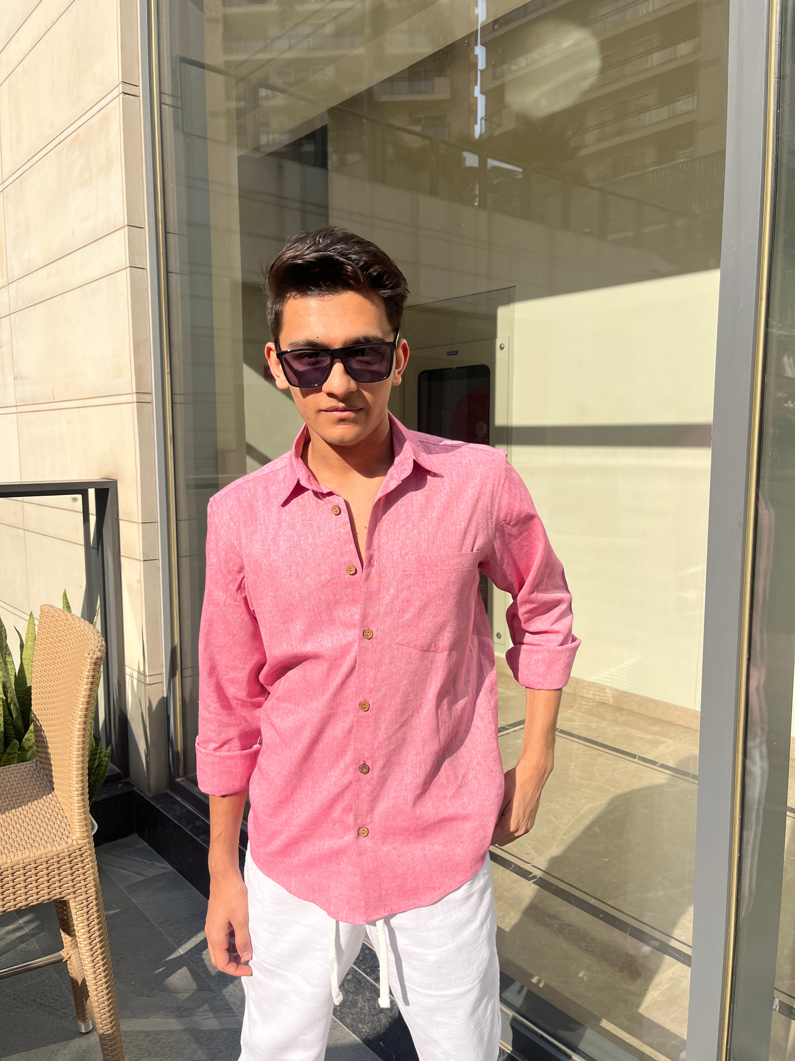 Pink Linen Shirt