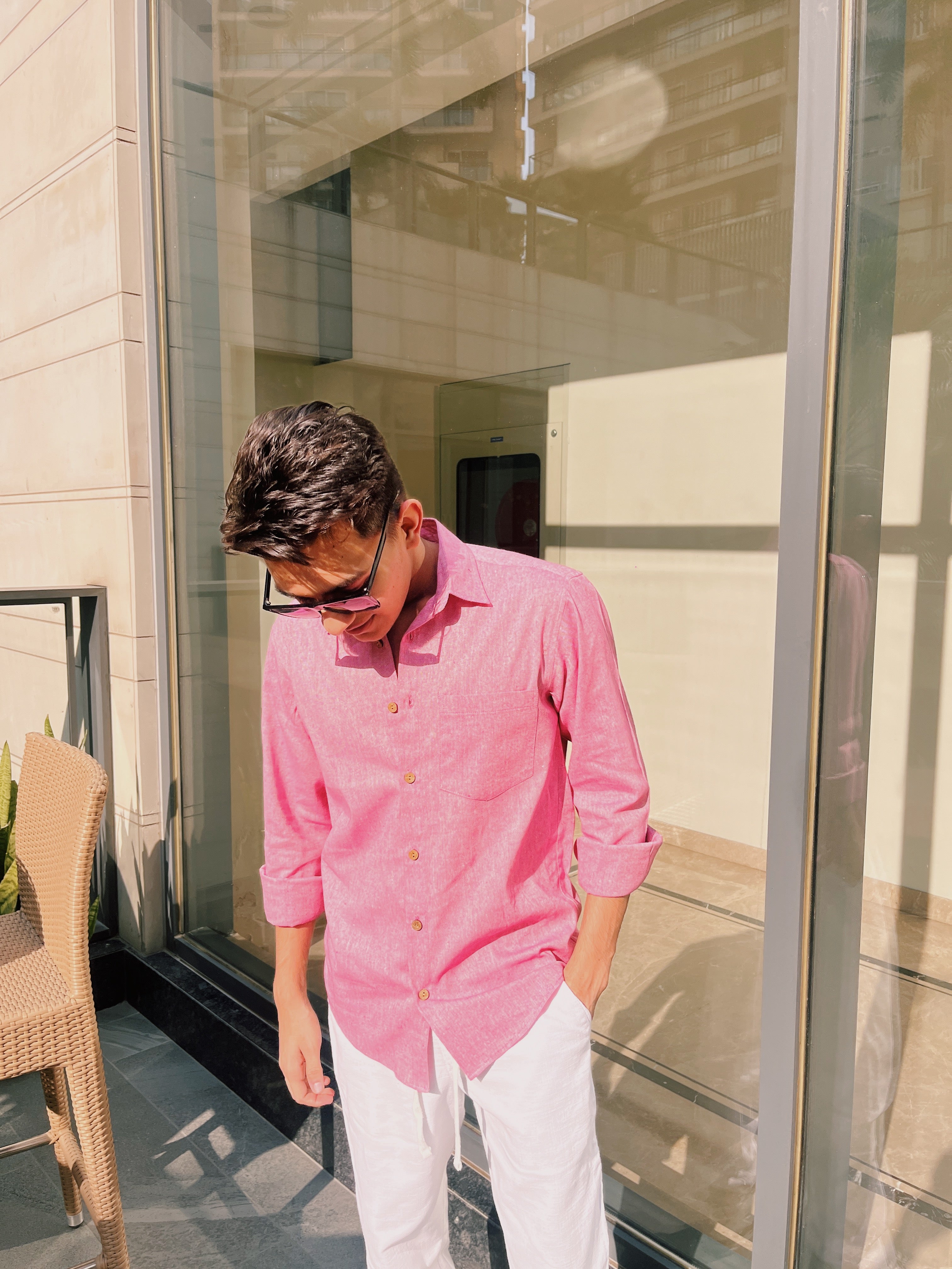Pink Linen Shirt