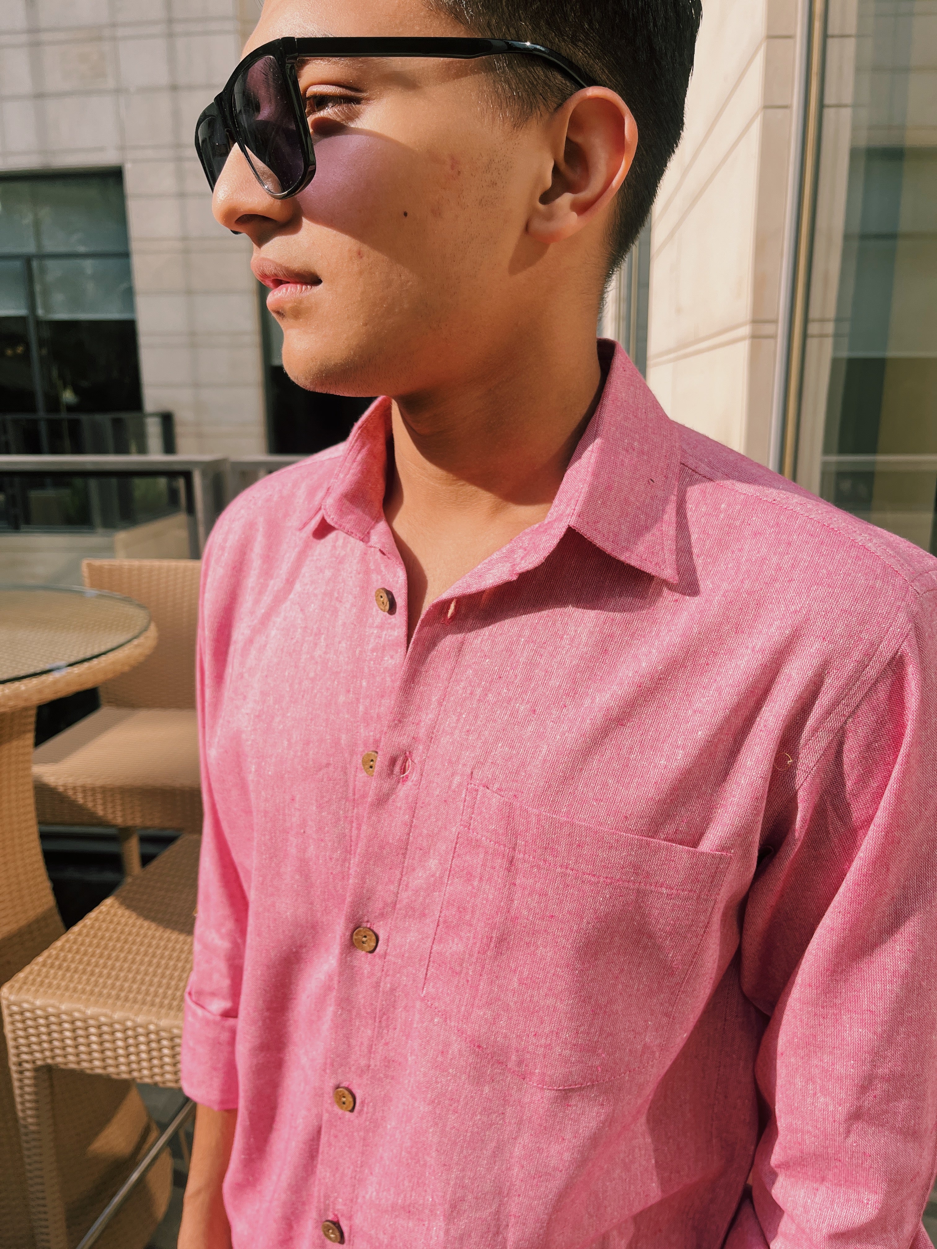 Pink Linen Shirt