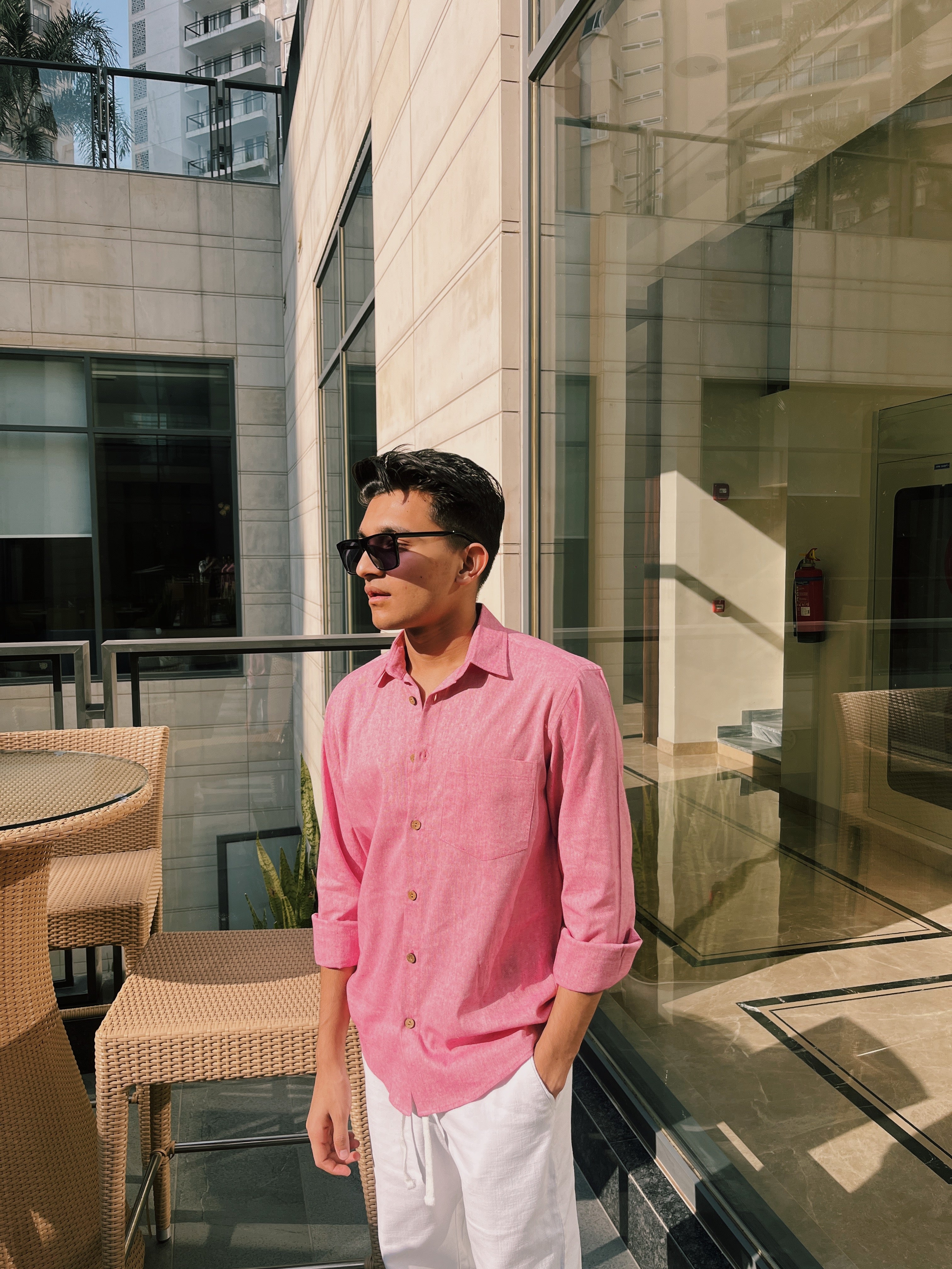 Pink Linen Shirt