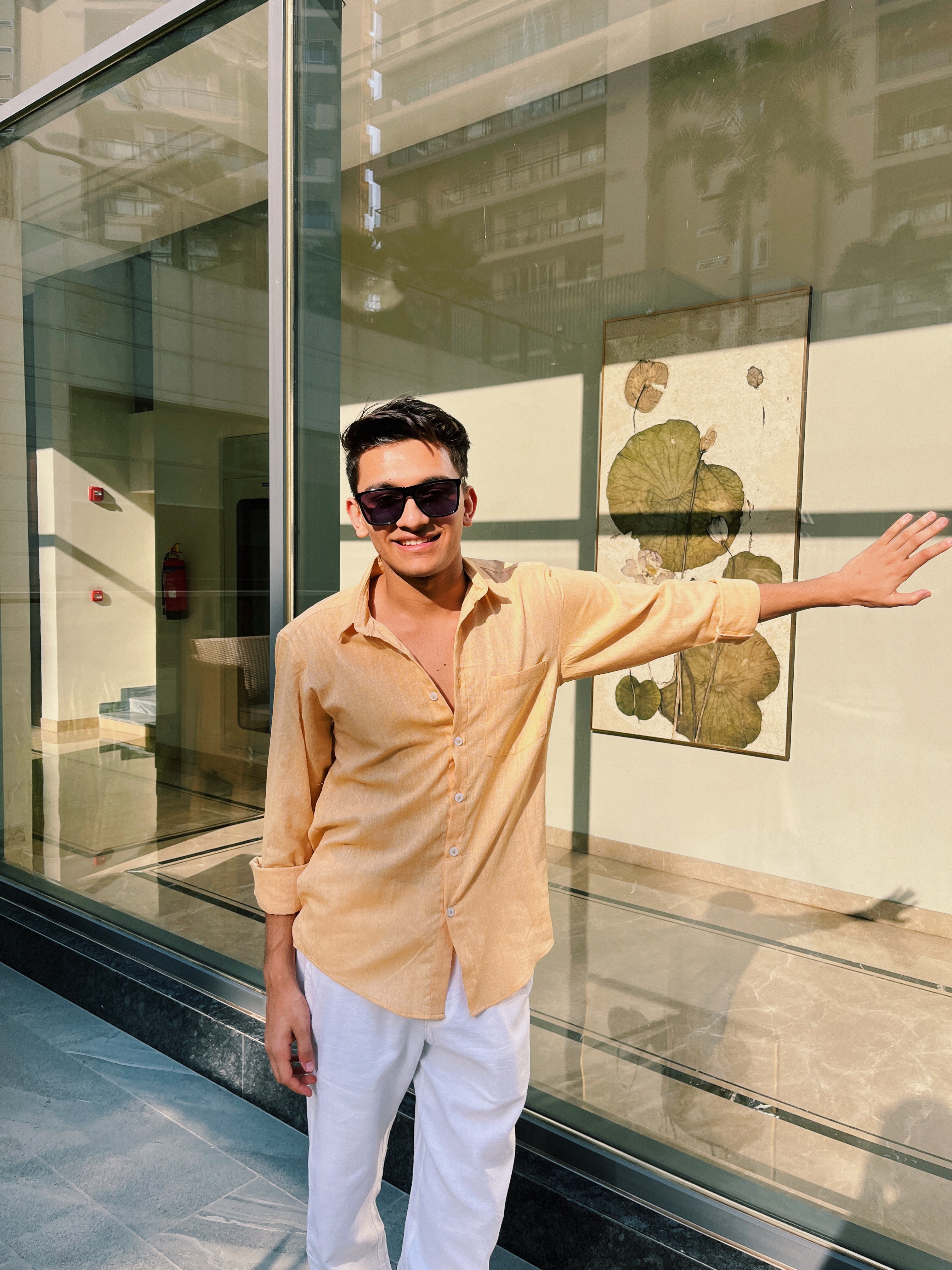 Pastel Yellow Linen Shirt