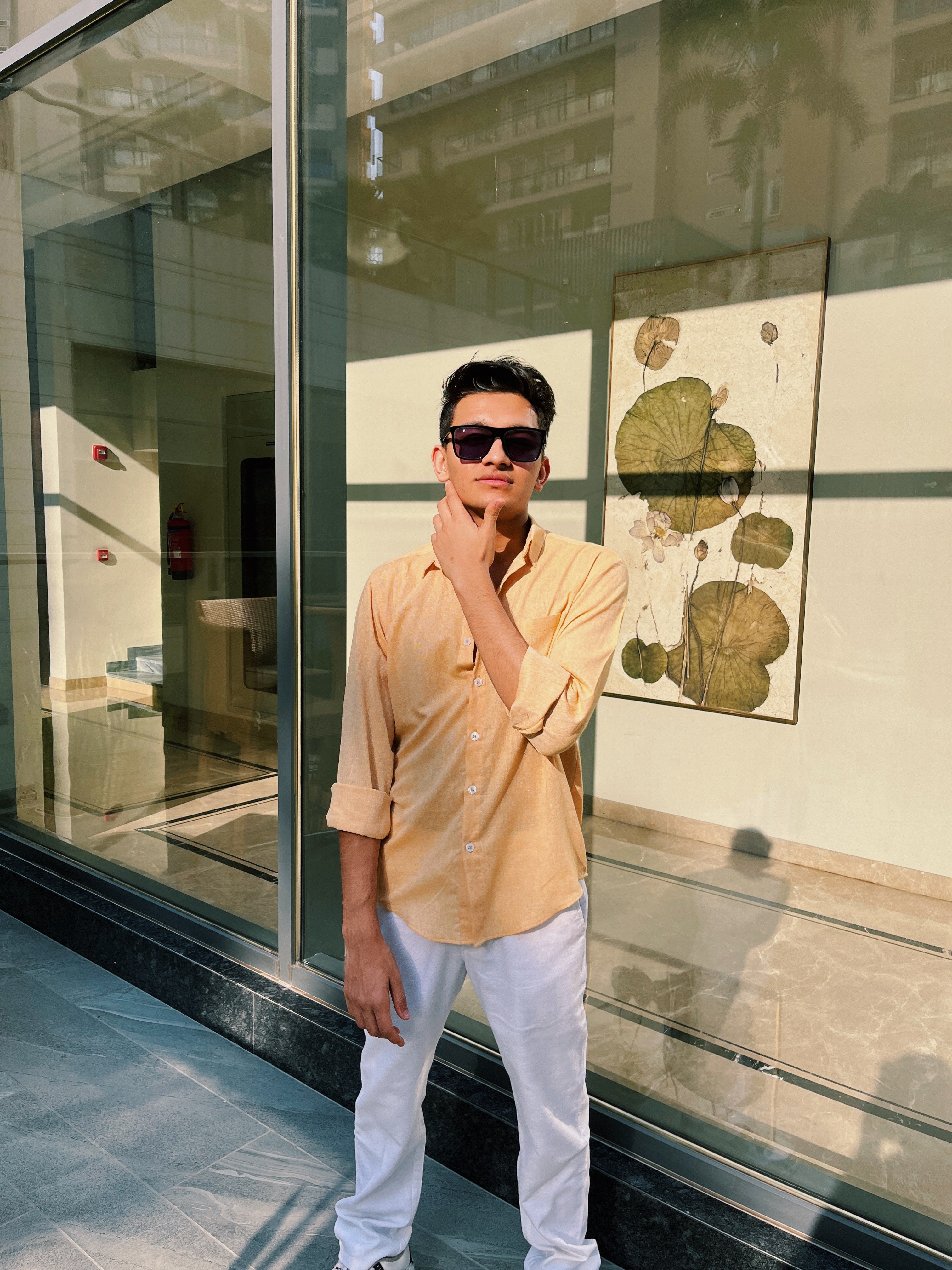 Pastel Yellow Linen Shirt