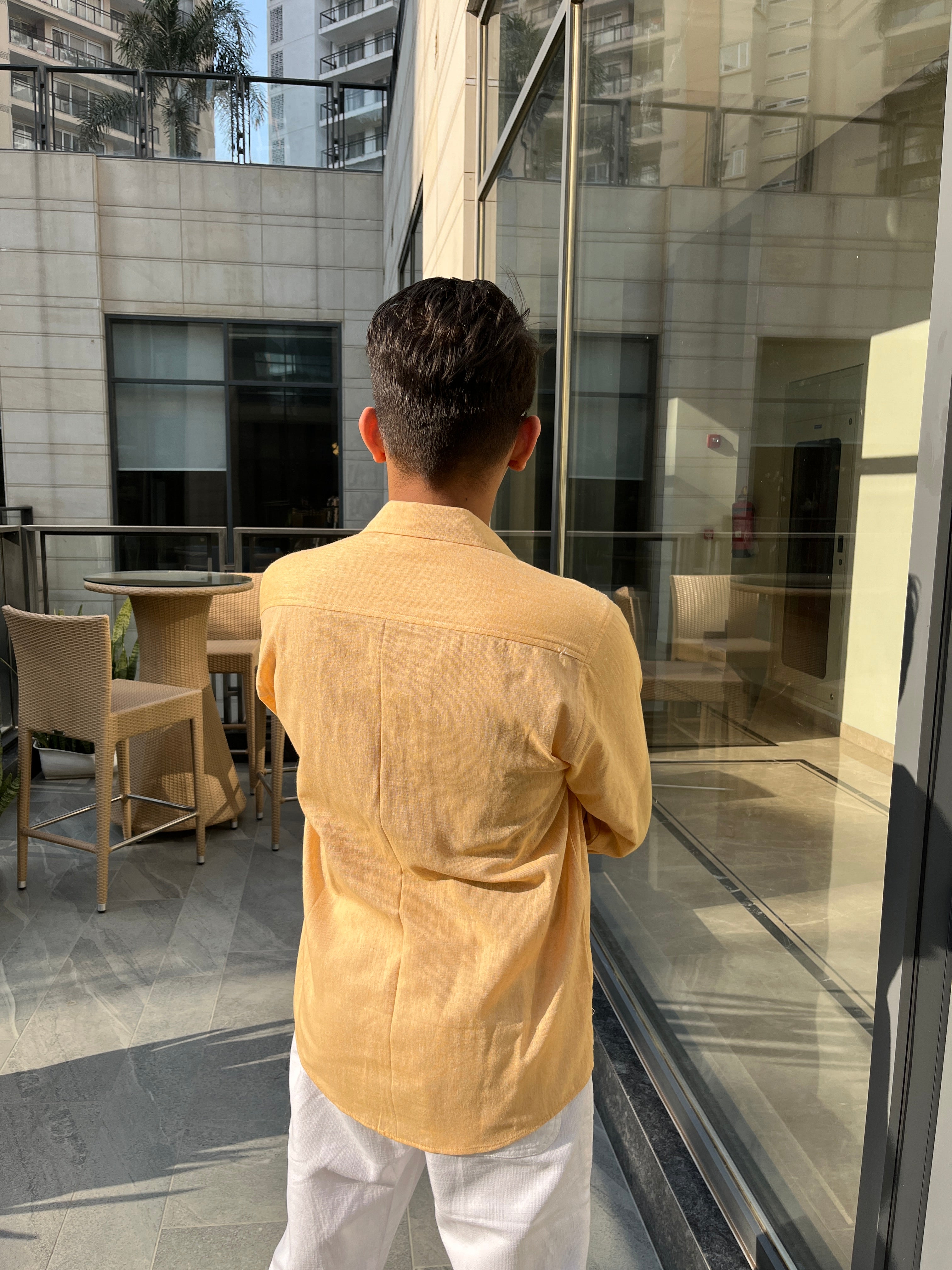 Pastel Yellow Linen Shirt
